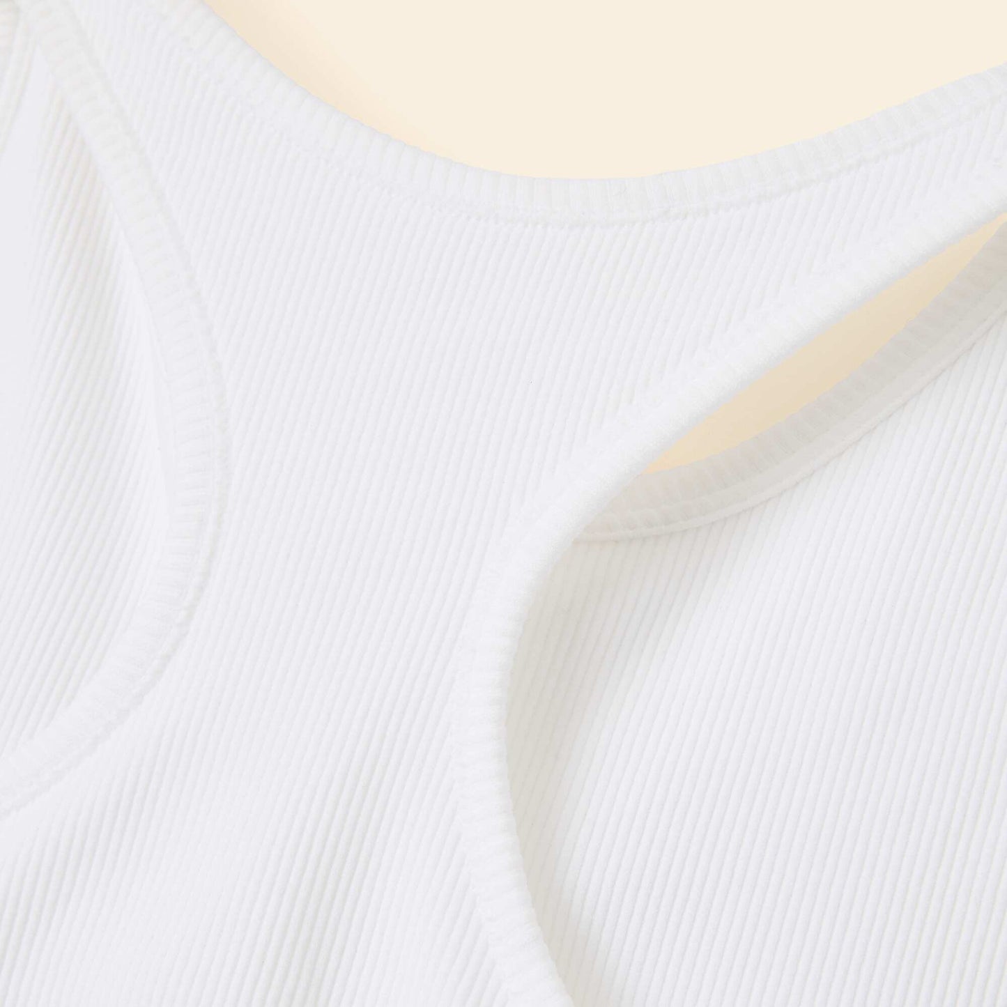 Sports Tank Top with Built-in Bra WHITE
