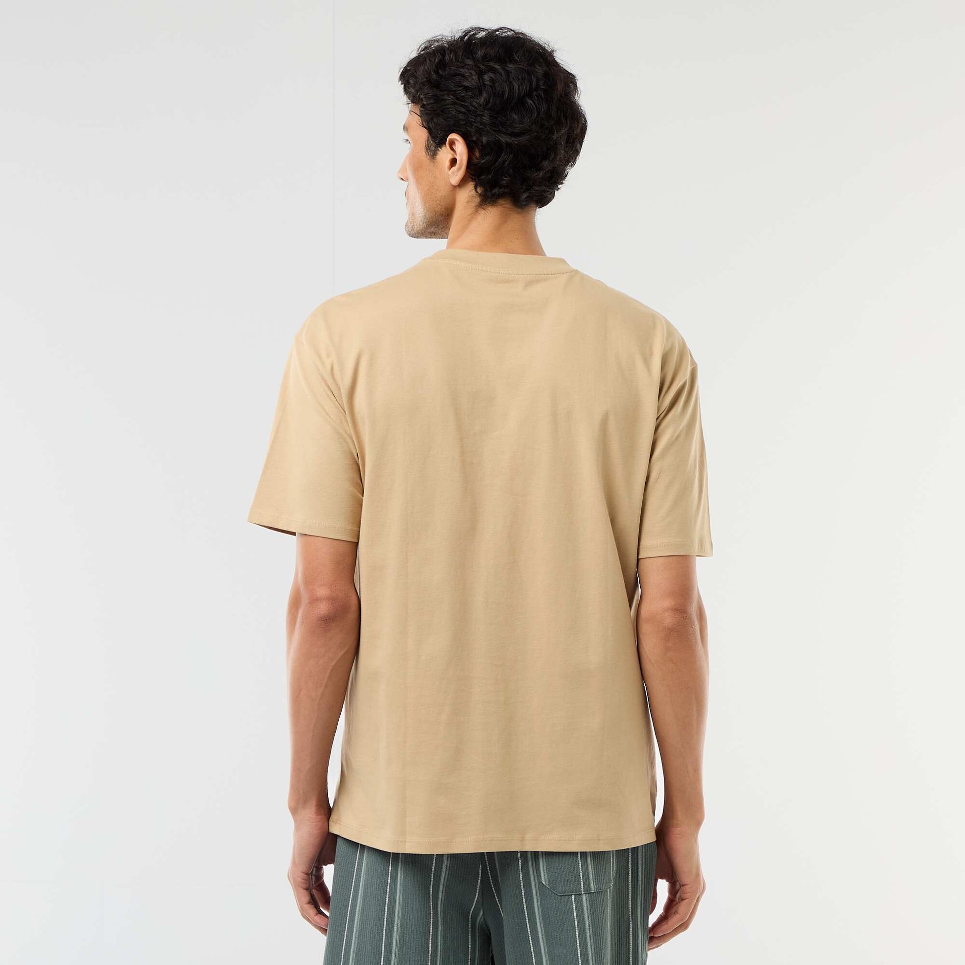Comfort Fit / Oversized Plain T-shirt BEIGE