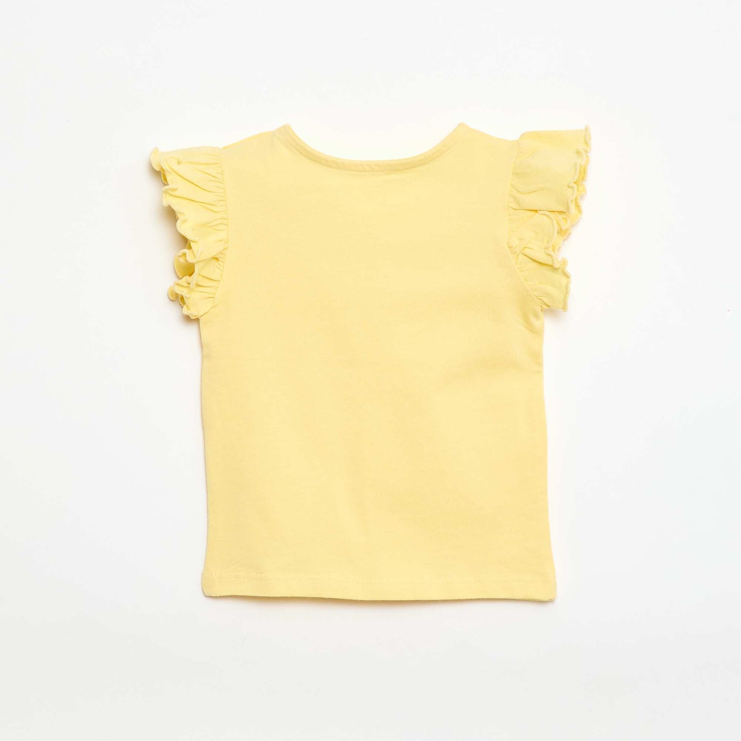 Ruffled short-sleeved jersey T-shirt YELLOW