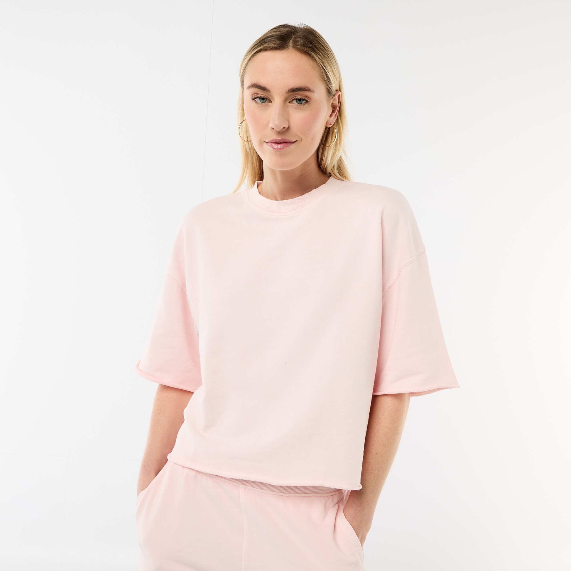 3/4 Sleeve French Terry T-shirt PINK