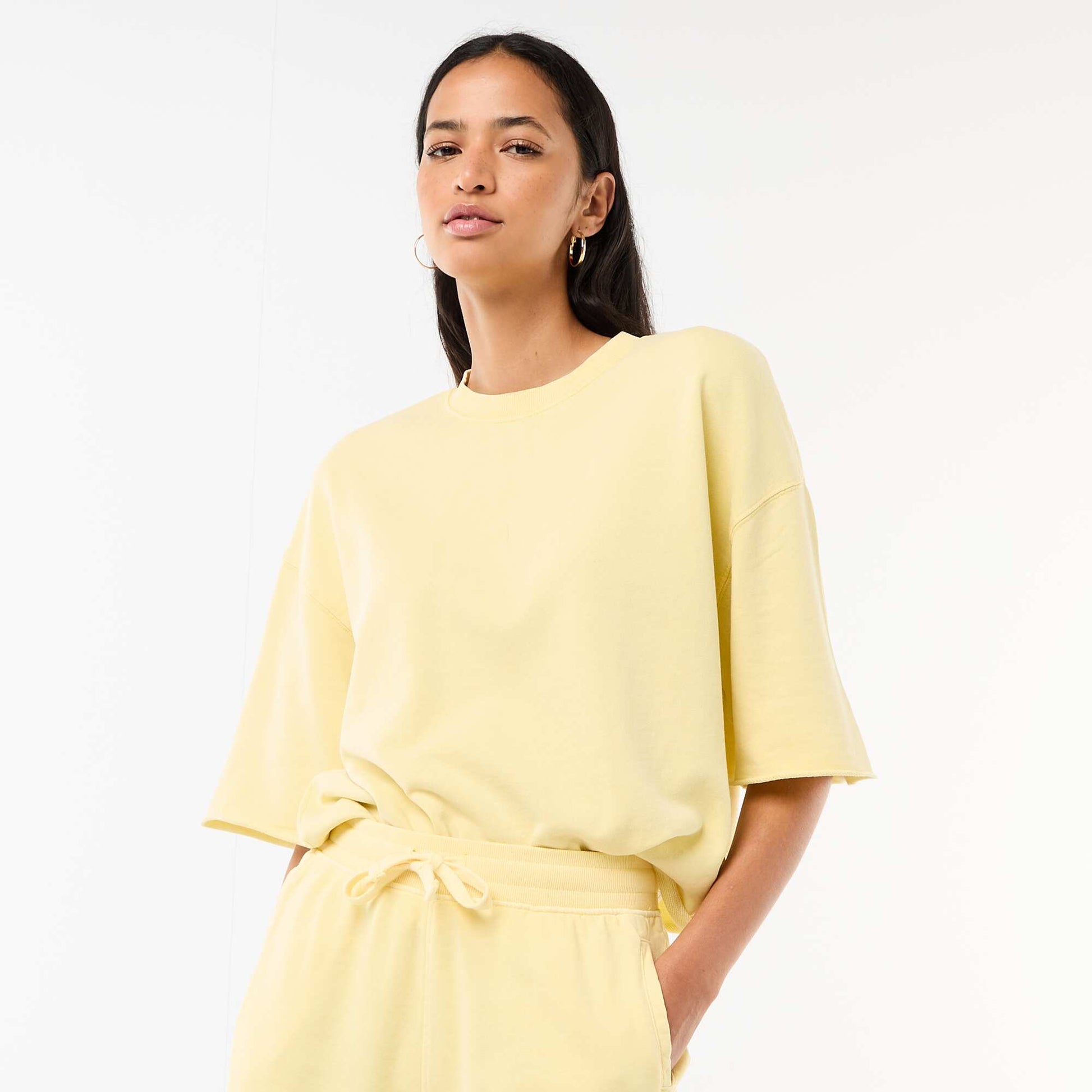 3/4 Sleeve French Terry T-shirt YELLOW