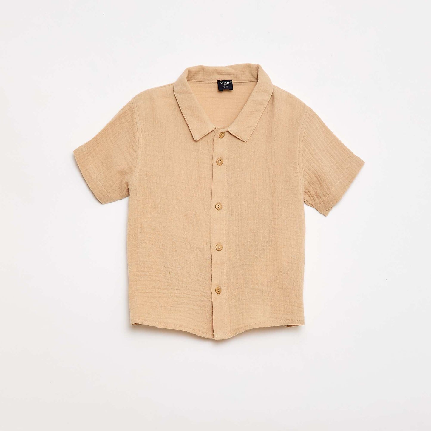 Two-piece shirt and shorts set BEIGE