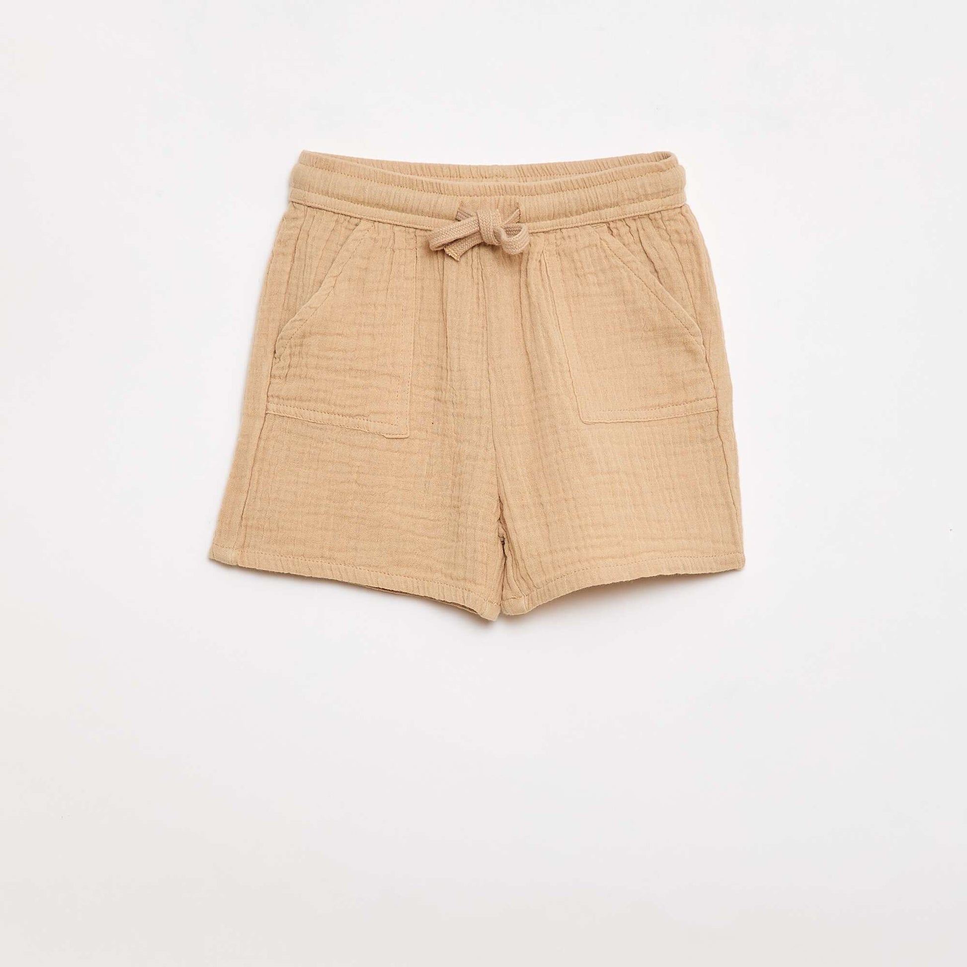 Two-piece shirt and shorts set BEIGE