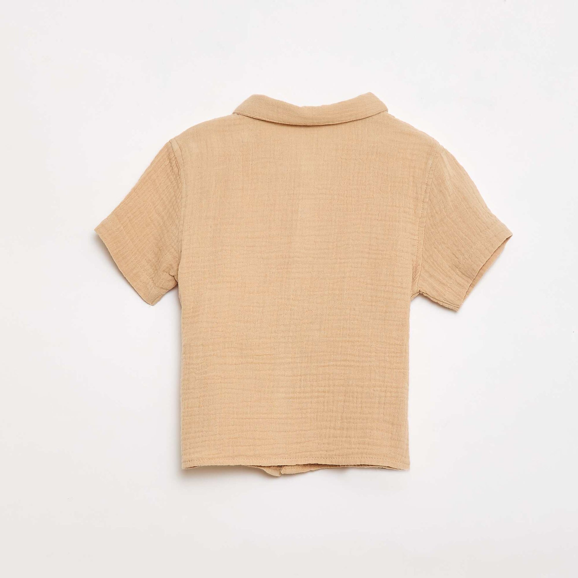Two-piece shirt and shorts set BEIGE