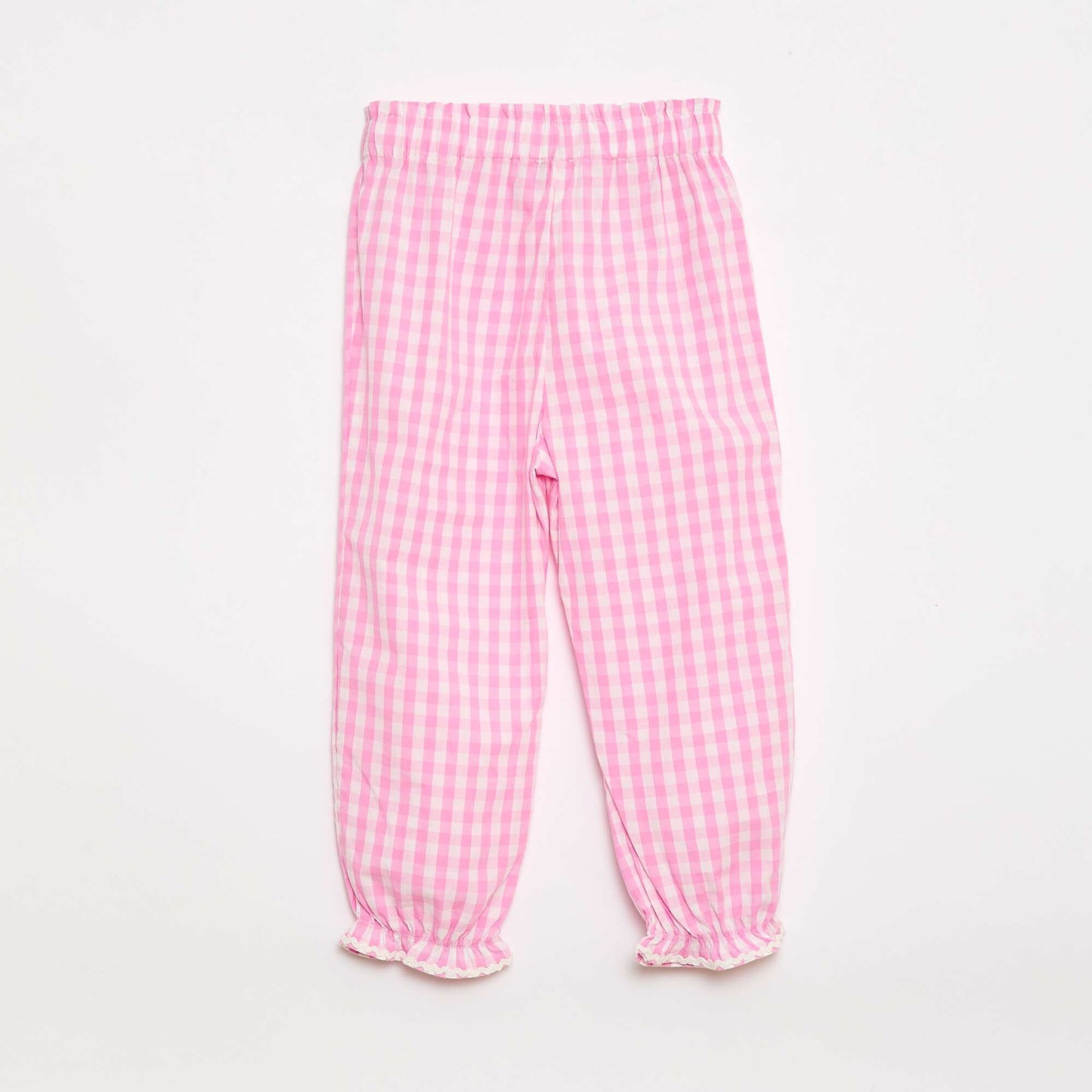 بنطال من قماش البوبلين القطني المخطط باللون الوردي PINK