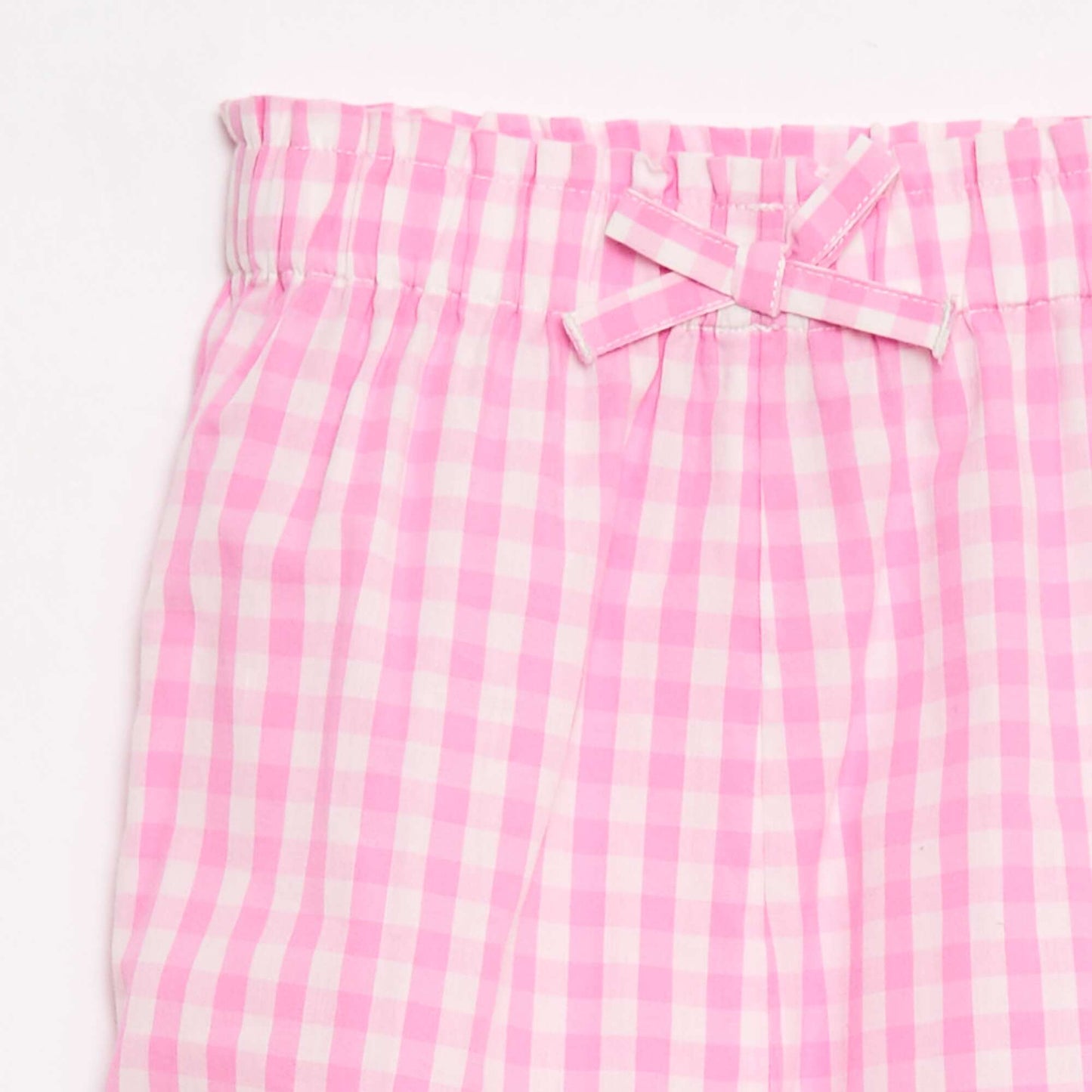 بنطال من قماش البوبلين القطني المخطط باللون الوردي PINK