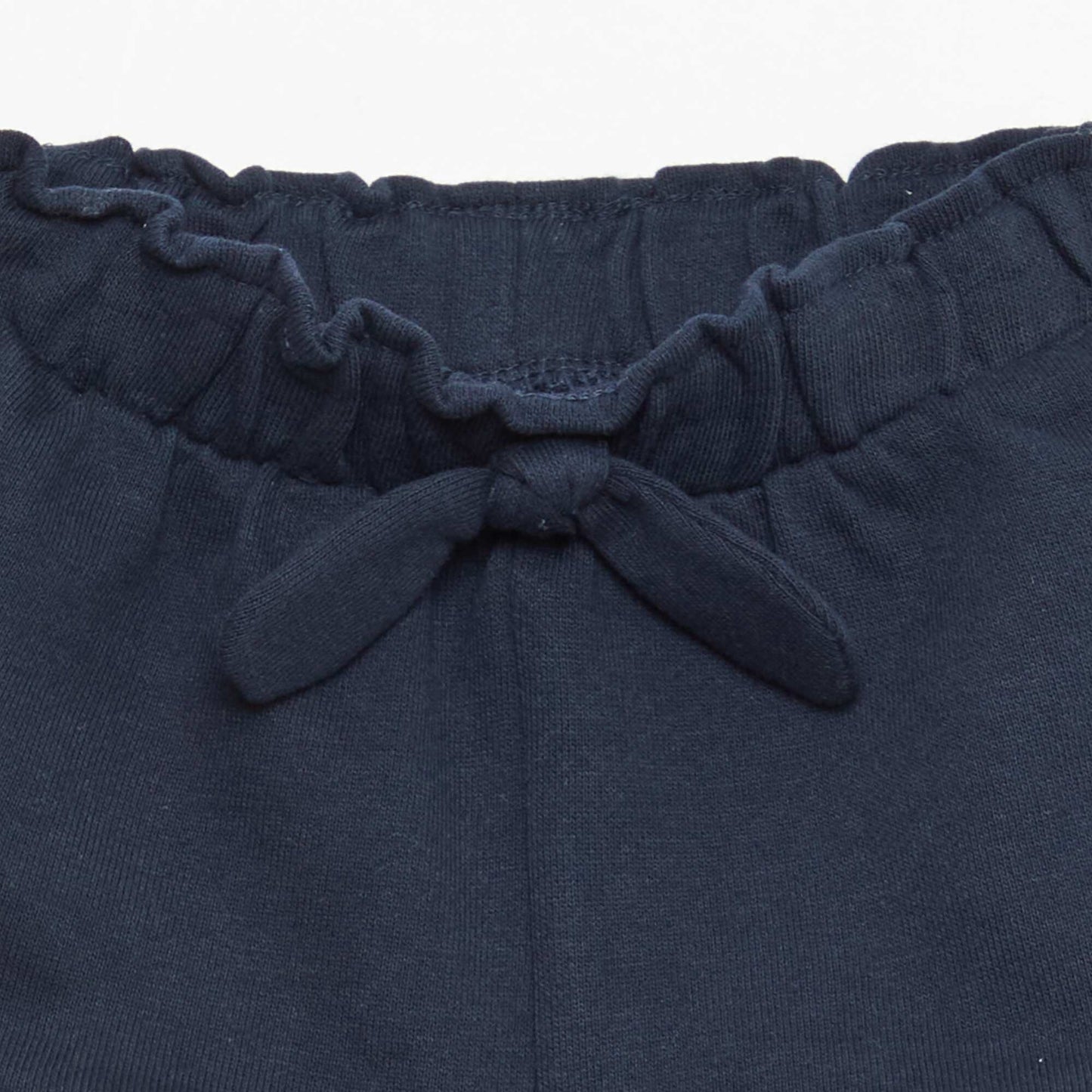 Ruffled shorts with waist tie BLUE
