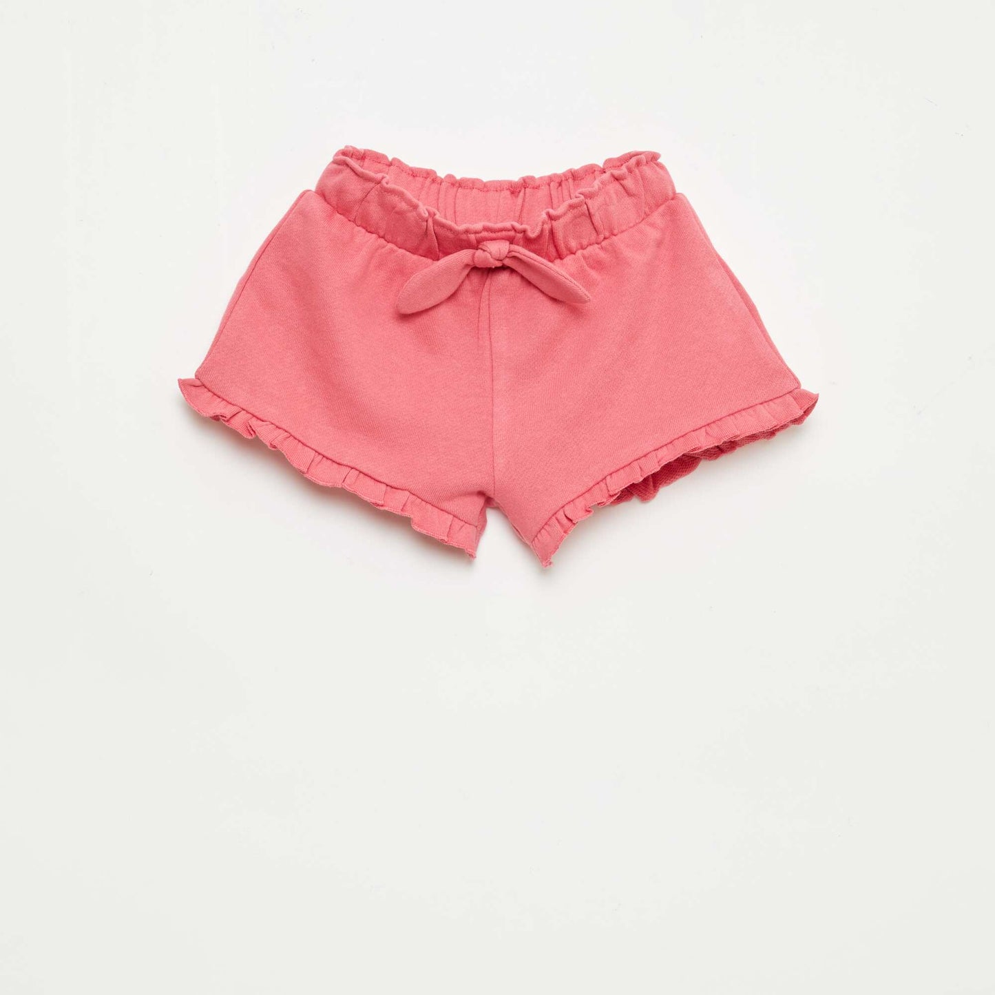 Ruffled shorts with waist tie FUCHSIA