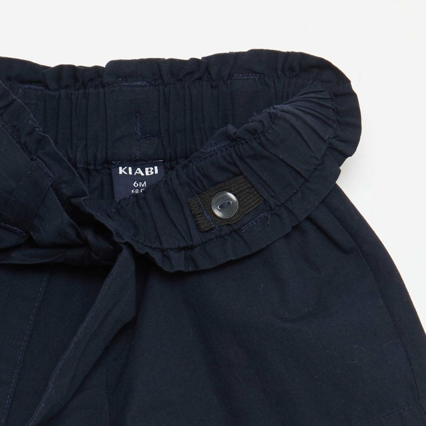 شورت من البوبلين بخصر مربوط بالرباط - أزرق