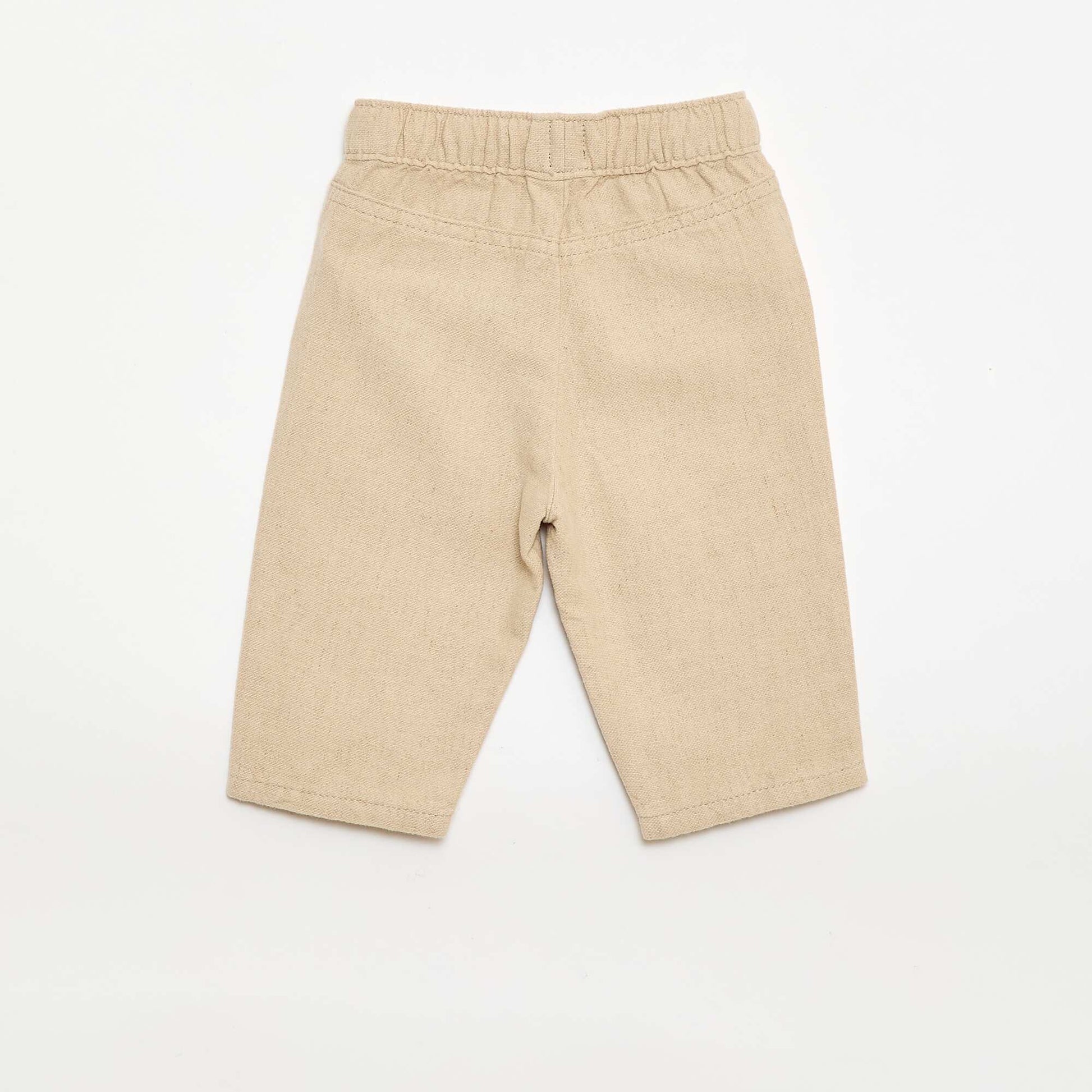 White Trousers with Thin Stripes BEIGE