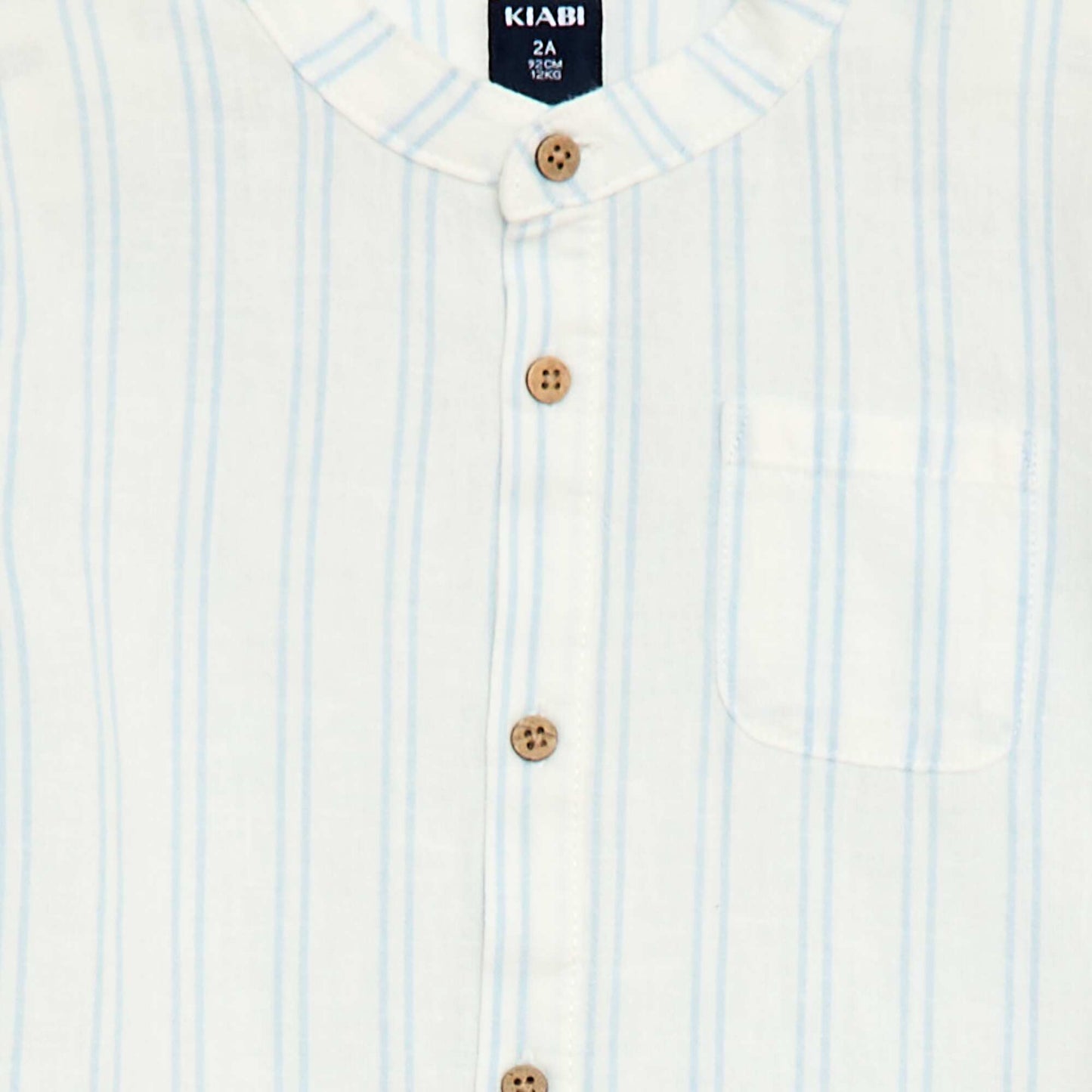 Mandarin Collar Shirt with Roll-Up Sleeves WHITE