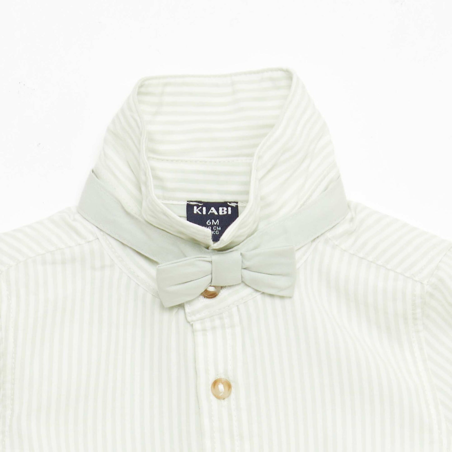 Cotton Shirt with Detachable Bow Tie WHITE