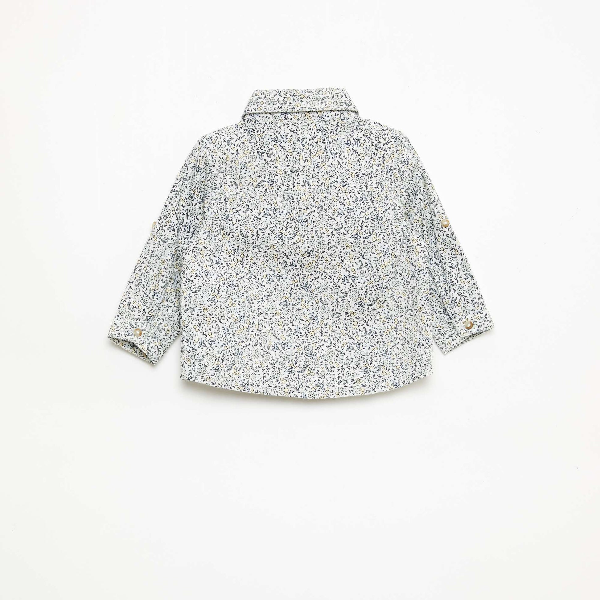 Cotton Shirt with Detachable Bow Tie WHITE