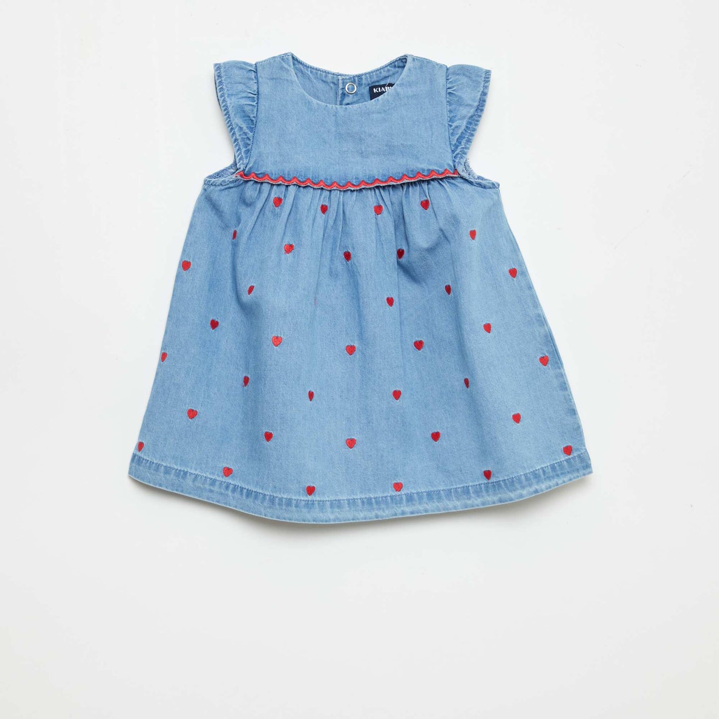Light Denim Short-Sleeve Dress BLUE