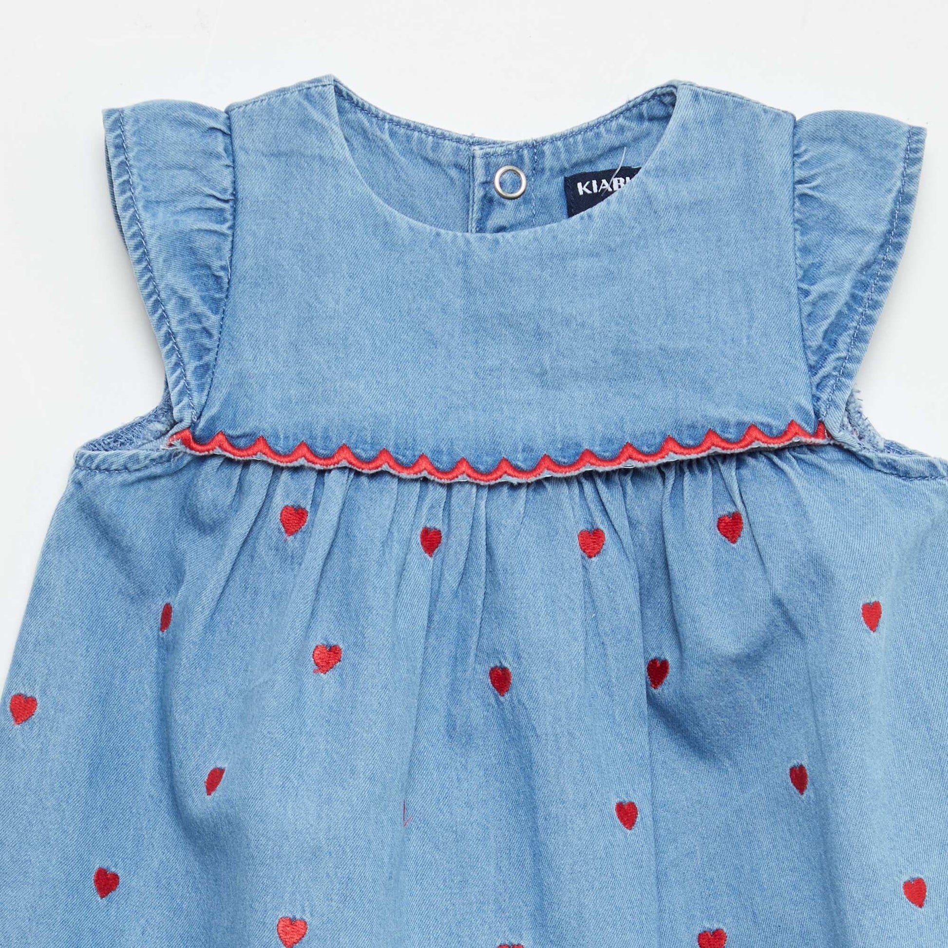 Light Denim Short-Sleeve Dress BLUE