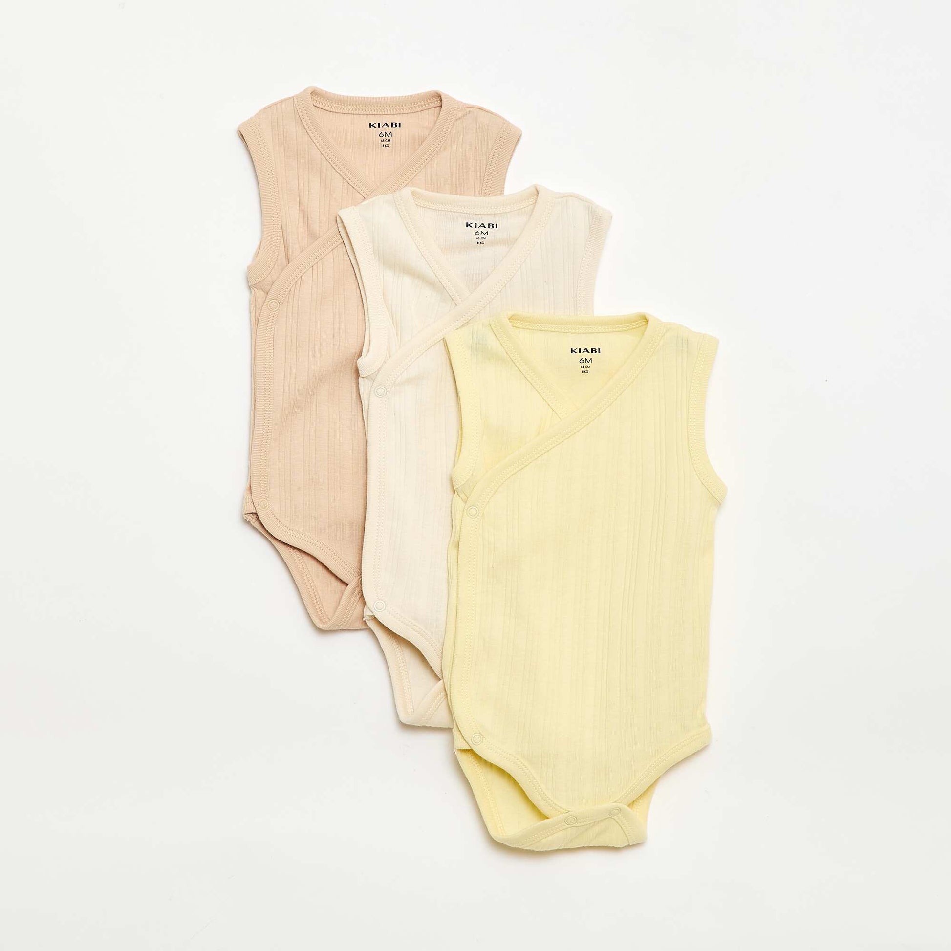 3-pack of ribbed bodysuits WHITE