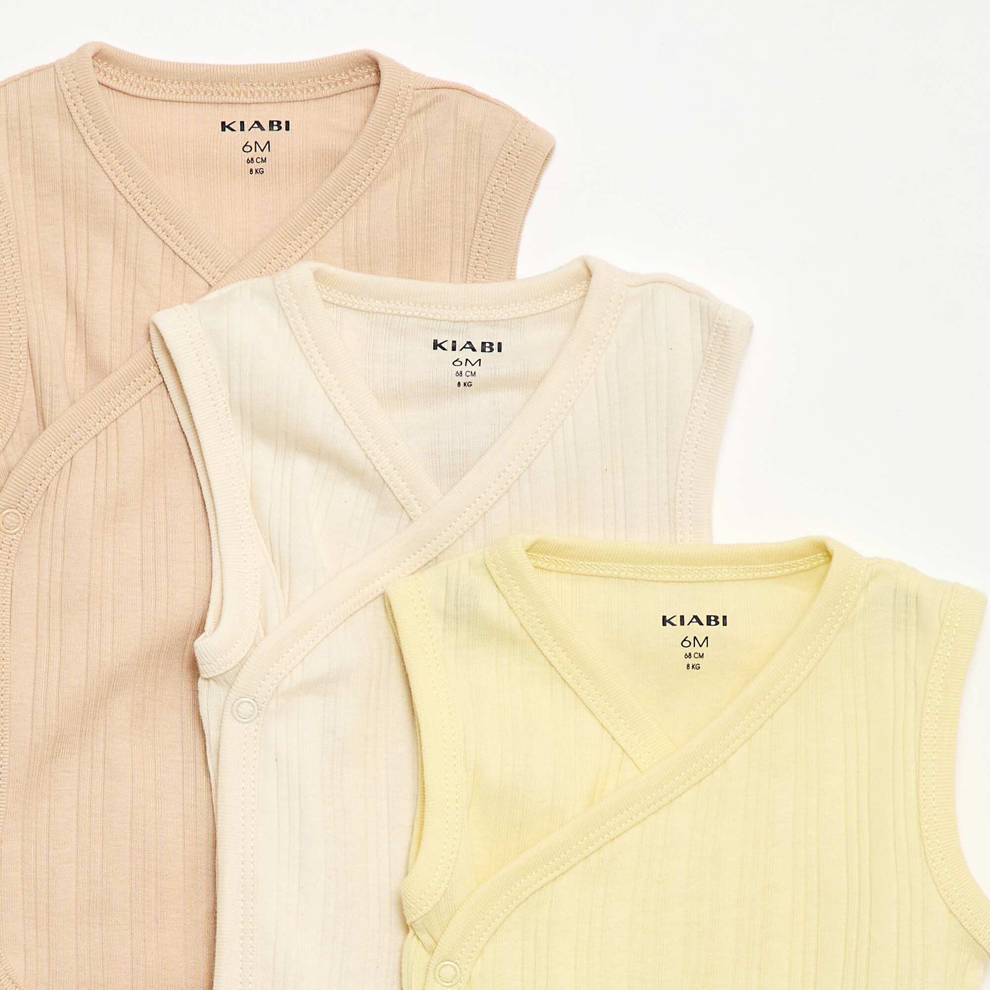 3-pack of ribbed bodysuits WHITE