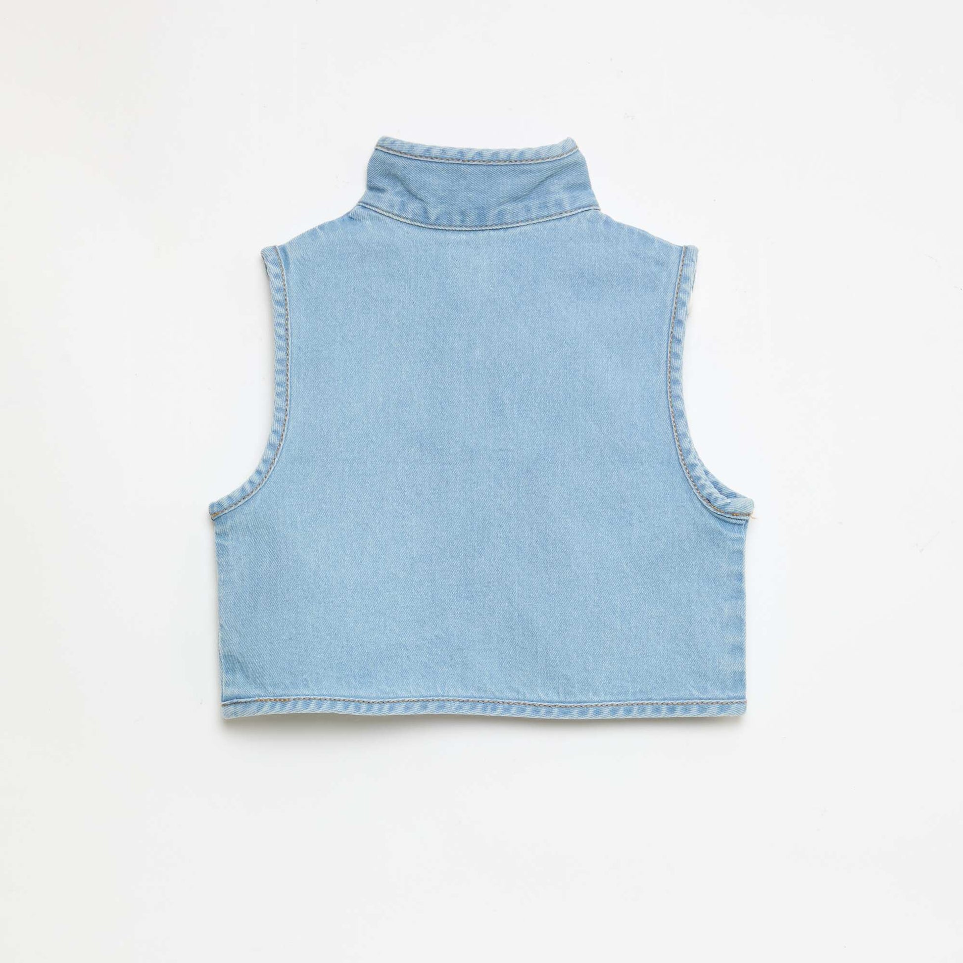 Sleeveless Denim Shirt in Cotton BLUE