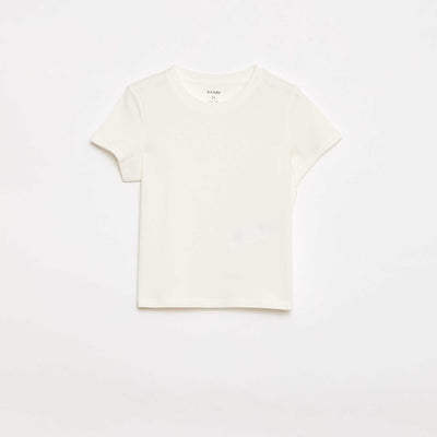 Plain Cotton Jersey T-shirt WHITE