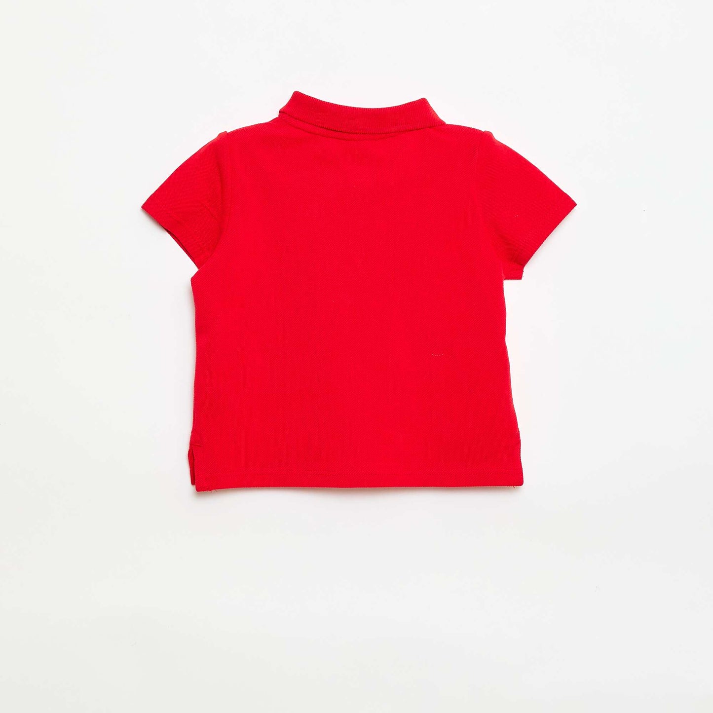 Short-Sleeved Piqué Cotton Polo Shirt RED