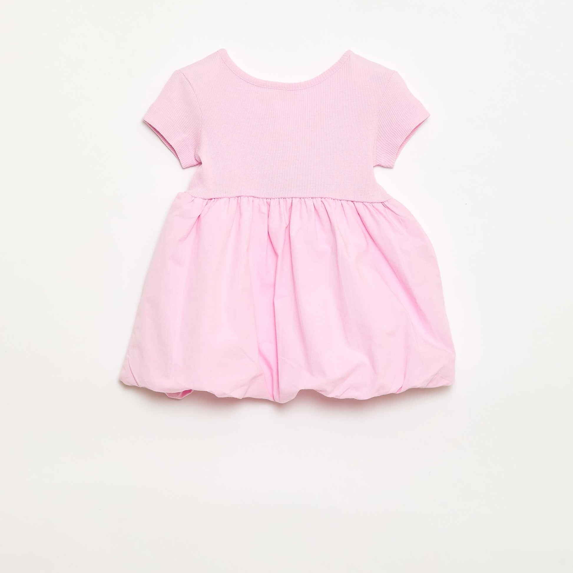 Short-Sleeve Bubble Dress PINK