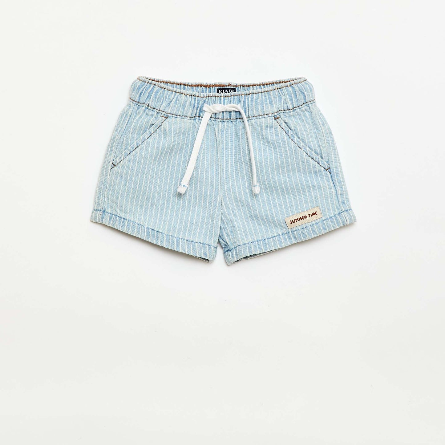 Denim shorts with drawstrings BLUE