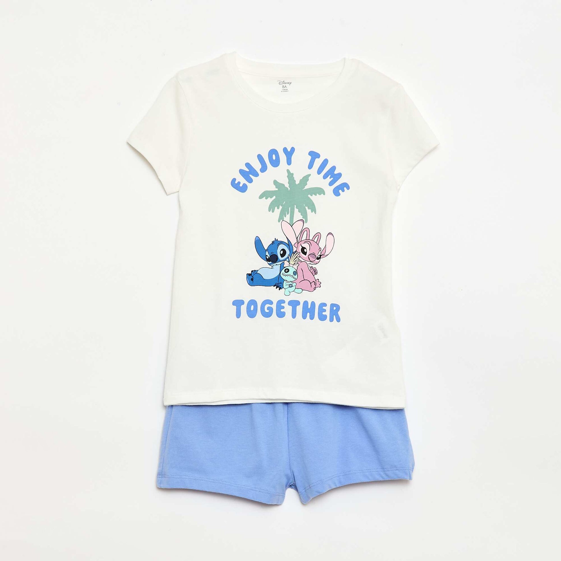 'Disney' 2-Piece Pajama Set: Shorts + T-shirt WHITE