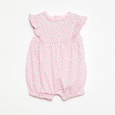 Printed cotton jersey romper PINK