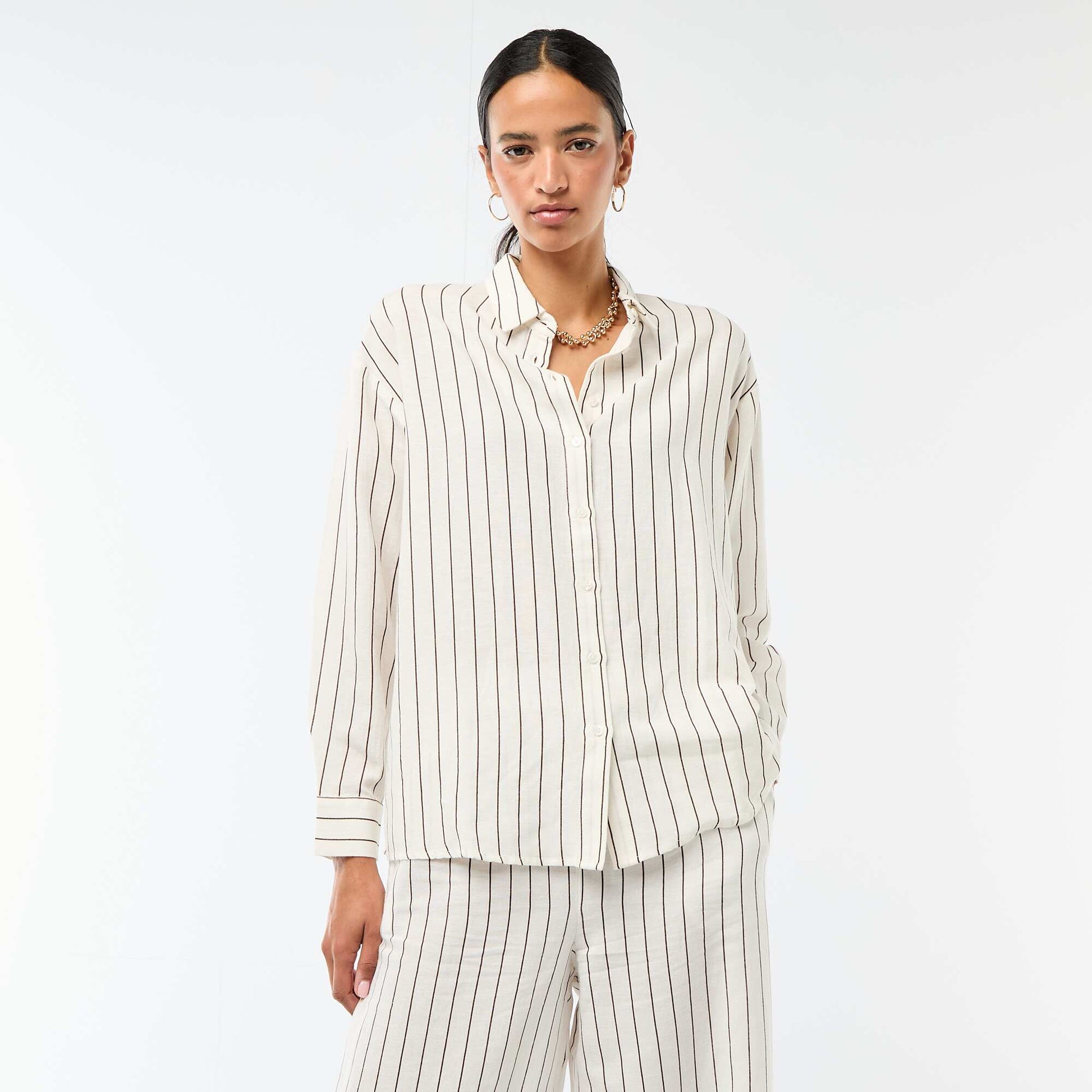 Linen Blend Shirt WHITE