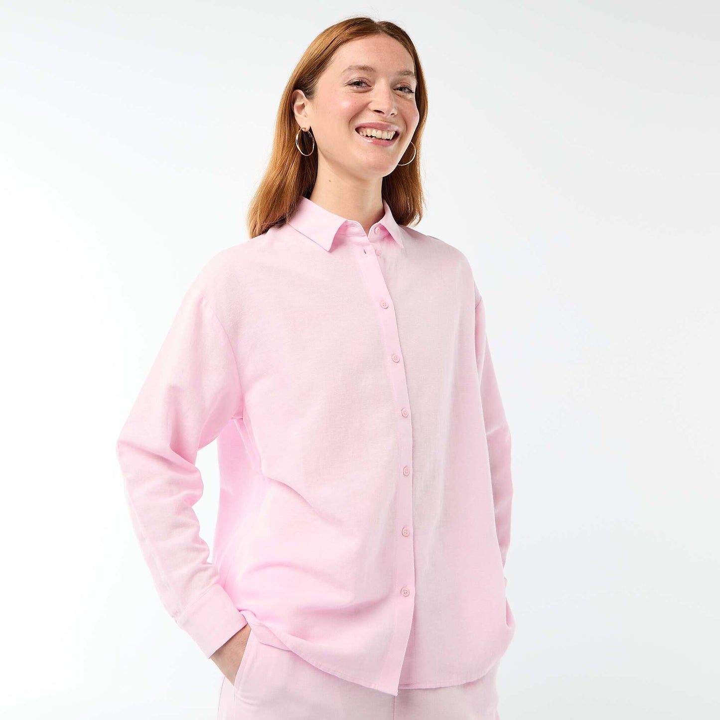 Blended Linen Shirt PINK