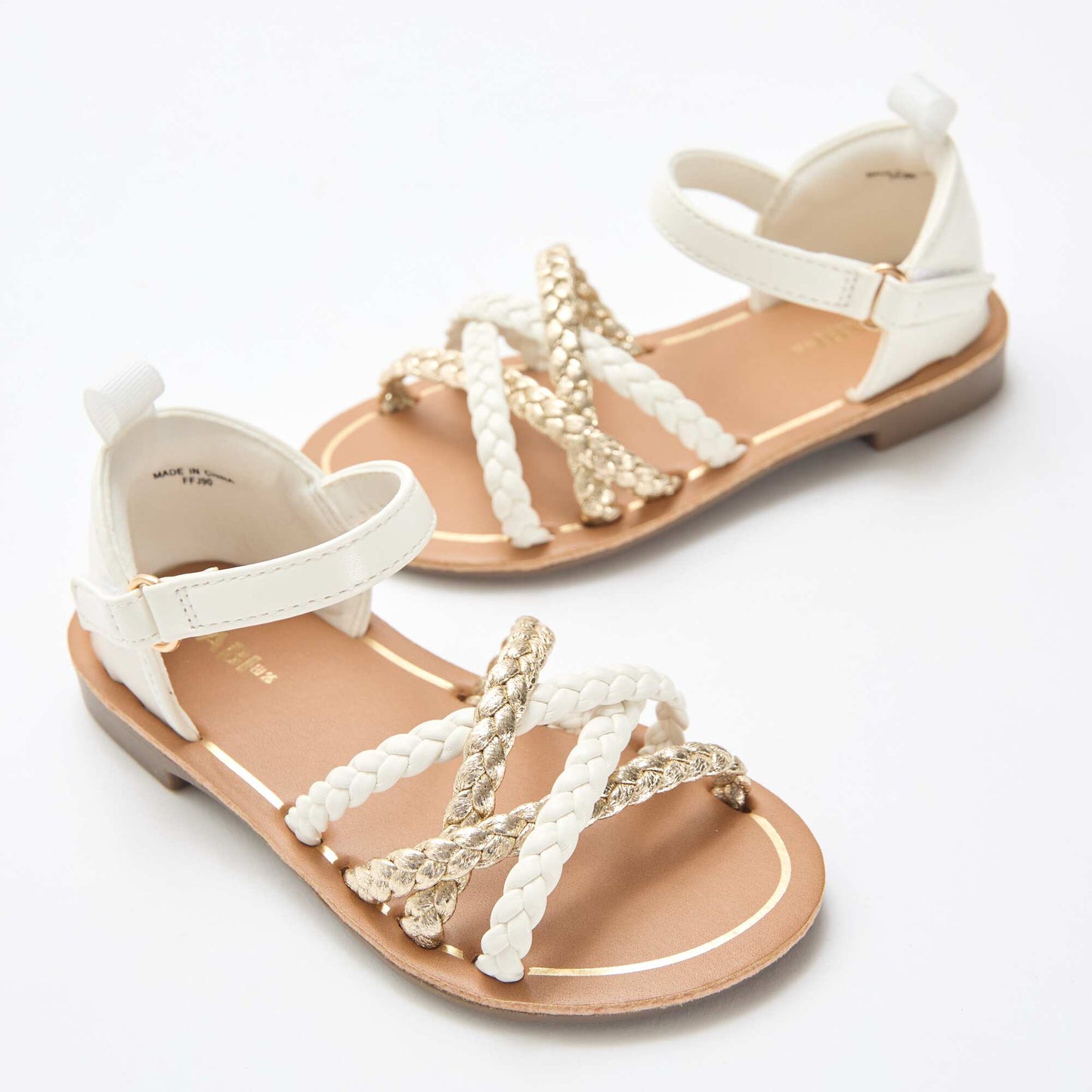 Braided Multi-Strap Sandals WHITE