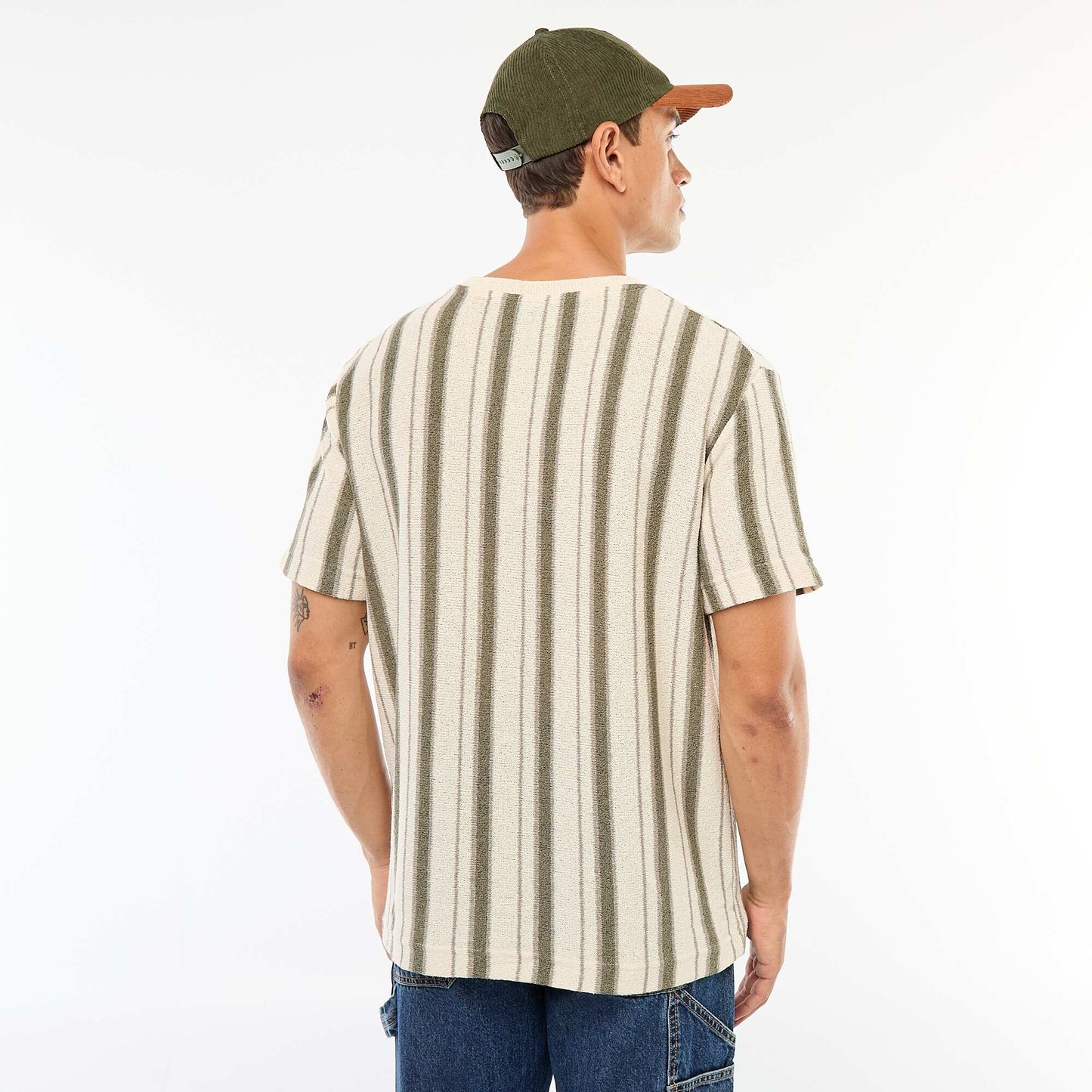 Short-Sleeved Knit T-Shirt BEIGE