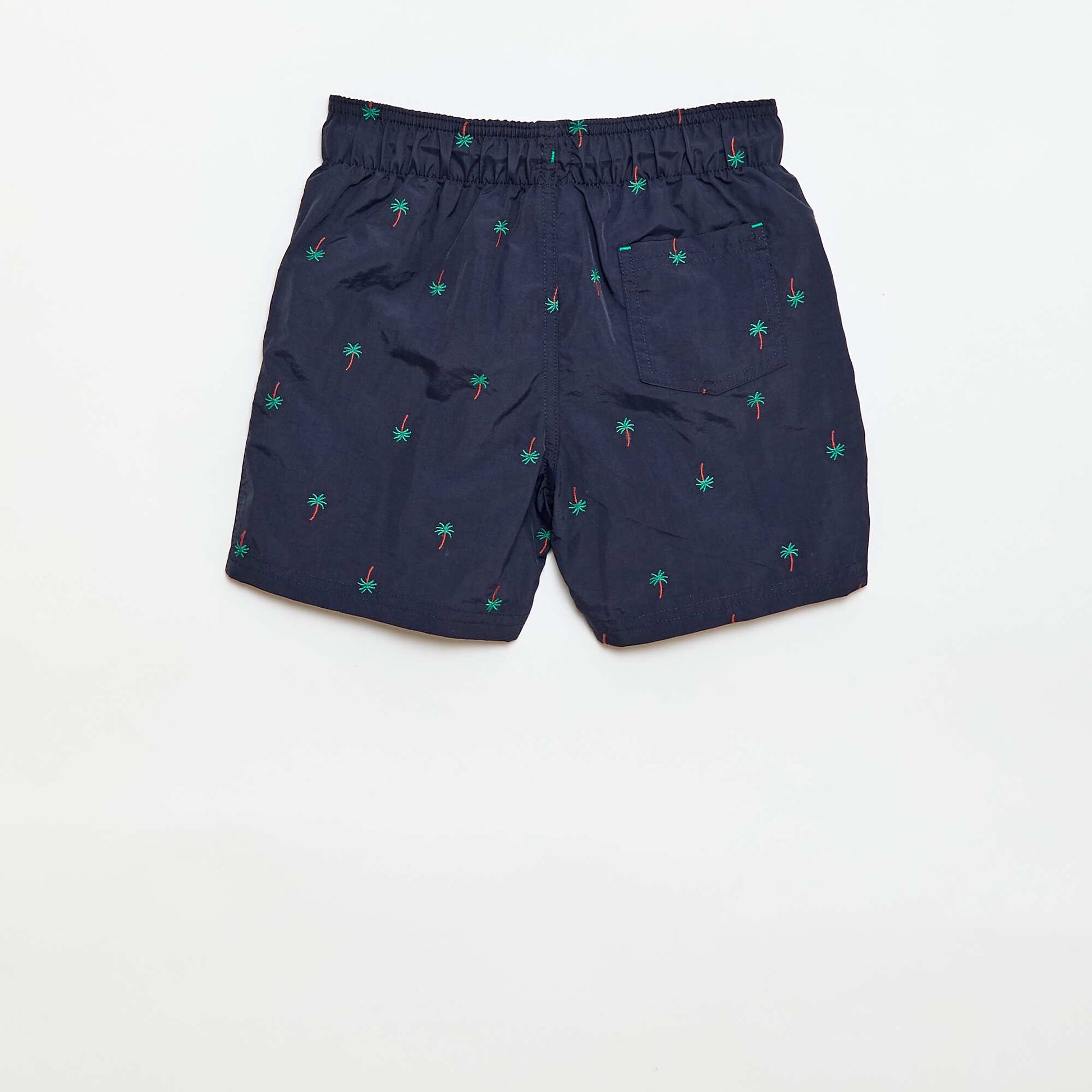 Tropical All-Over Print Swim Bermuda Shorts BLUE
