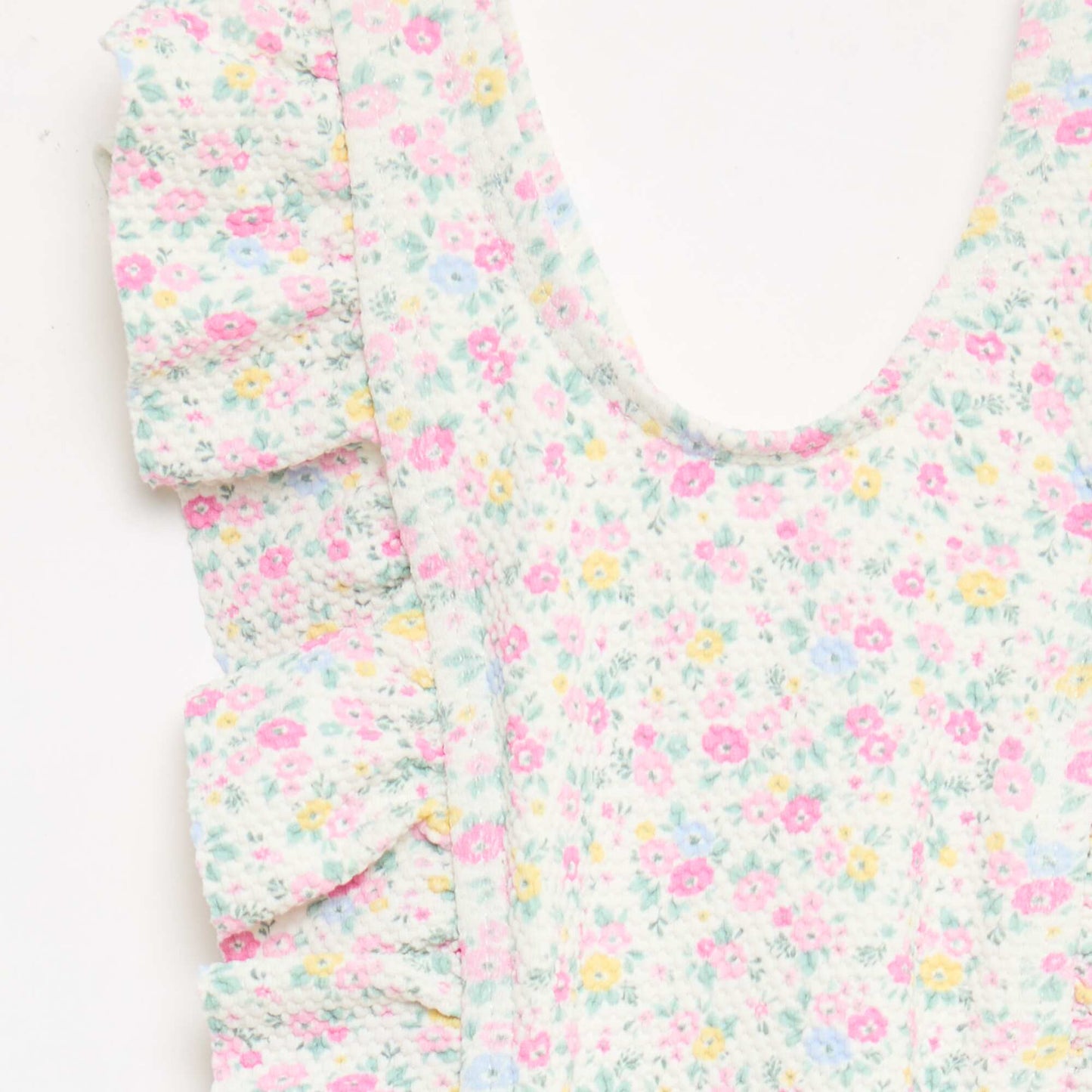 Patterned Swimsuit with Ruffles WHITE