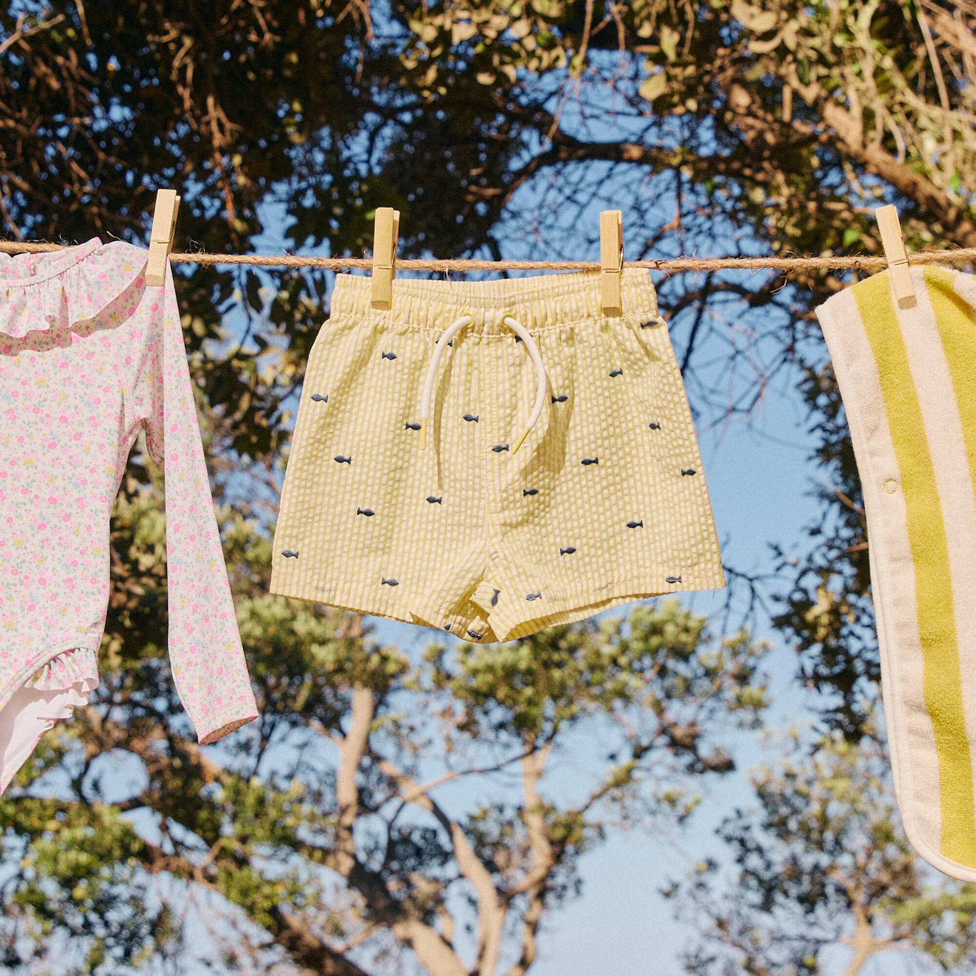 Patterned swim shorts YELLOW