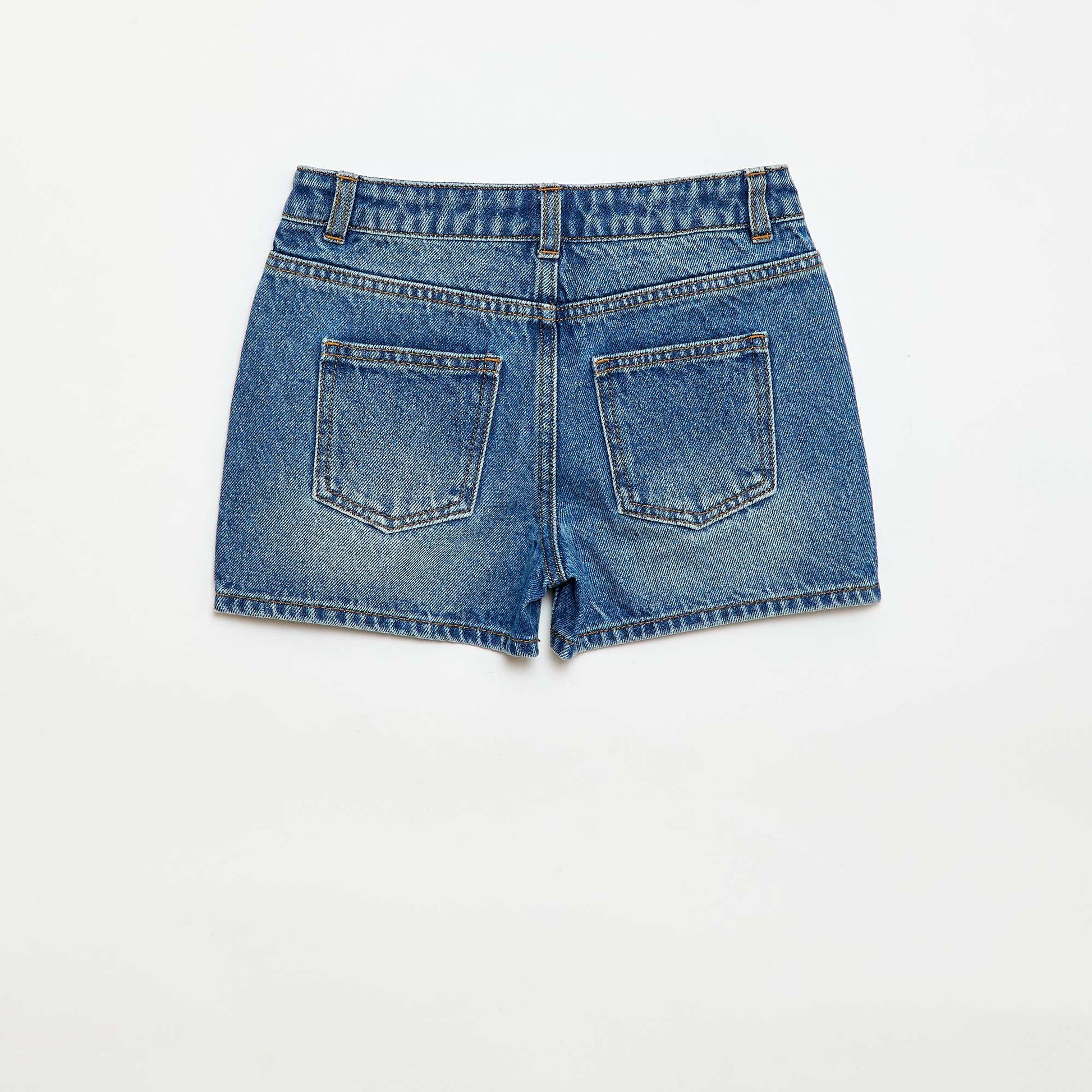High-waisted denim shorts BLUE