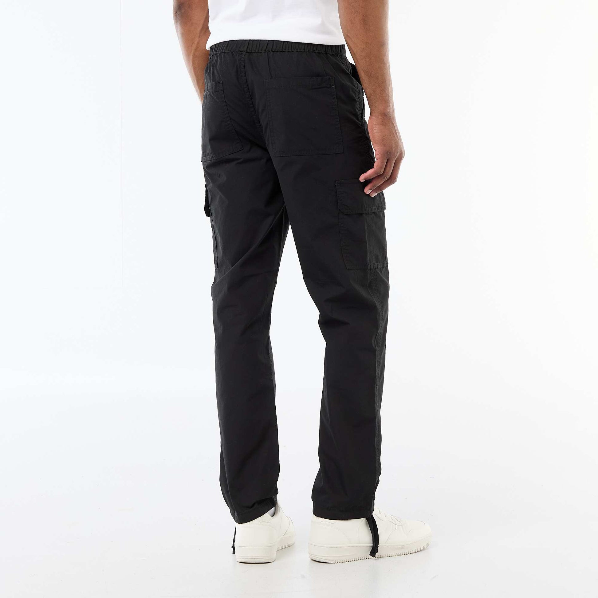 Regular Fit Multi-Pocket Trousers BLACK
