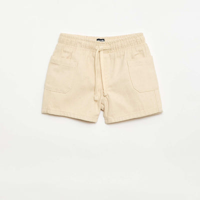 Twill shorts with patch pockets WHITE