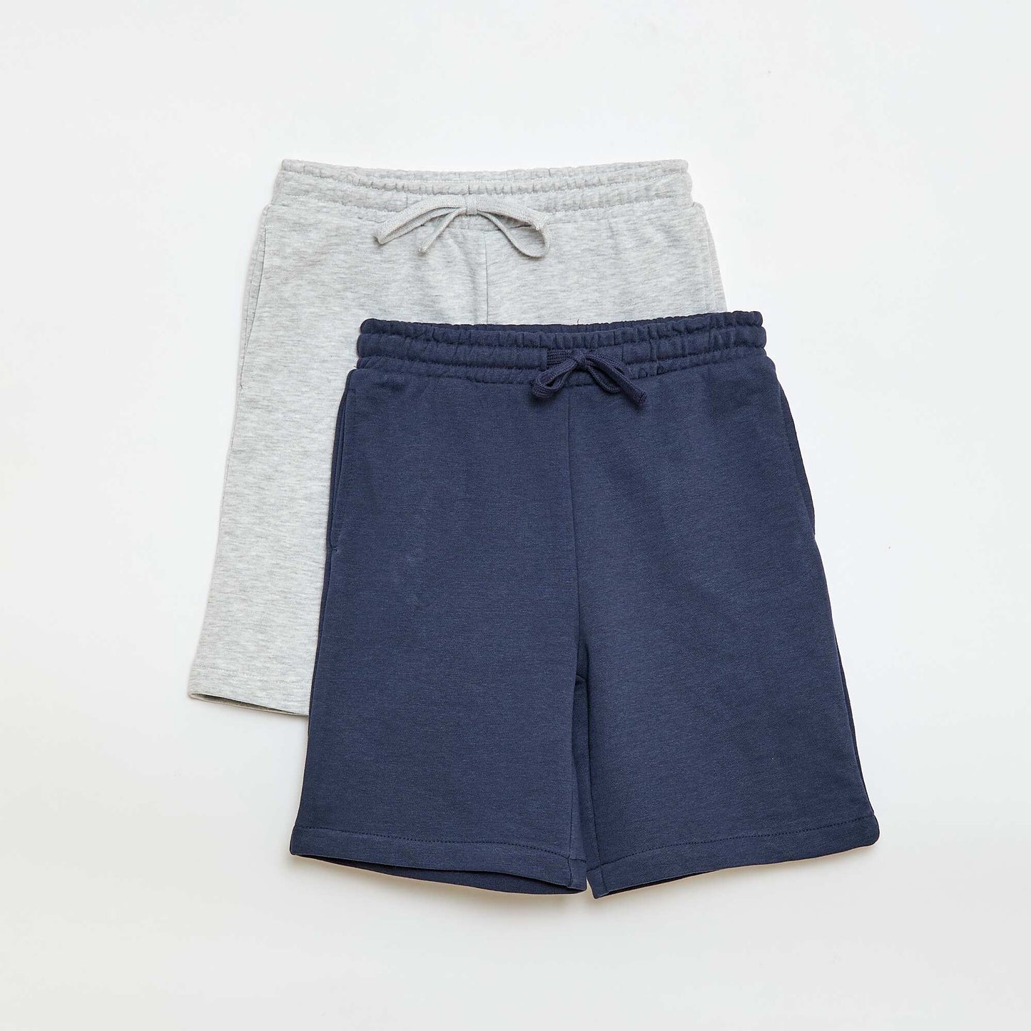 2-Pack of Plain Cotton Shorts BLUE