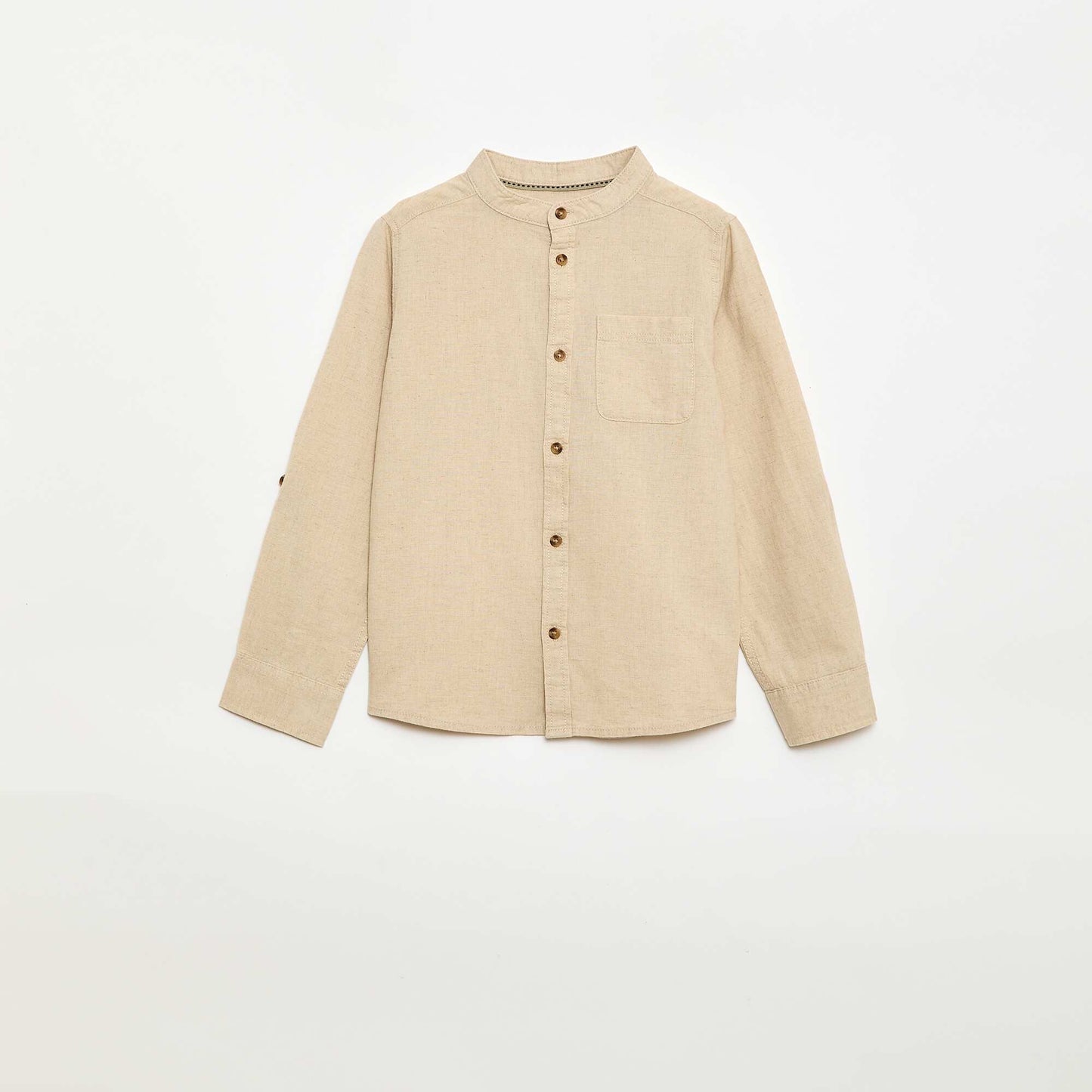 Striped linen blend shirt WHITE