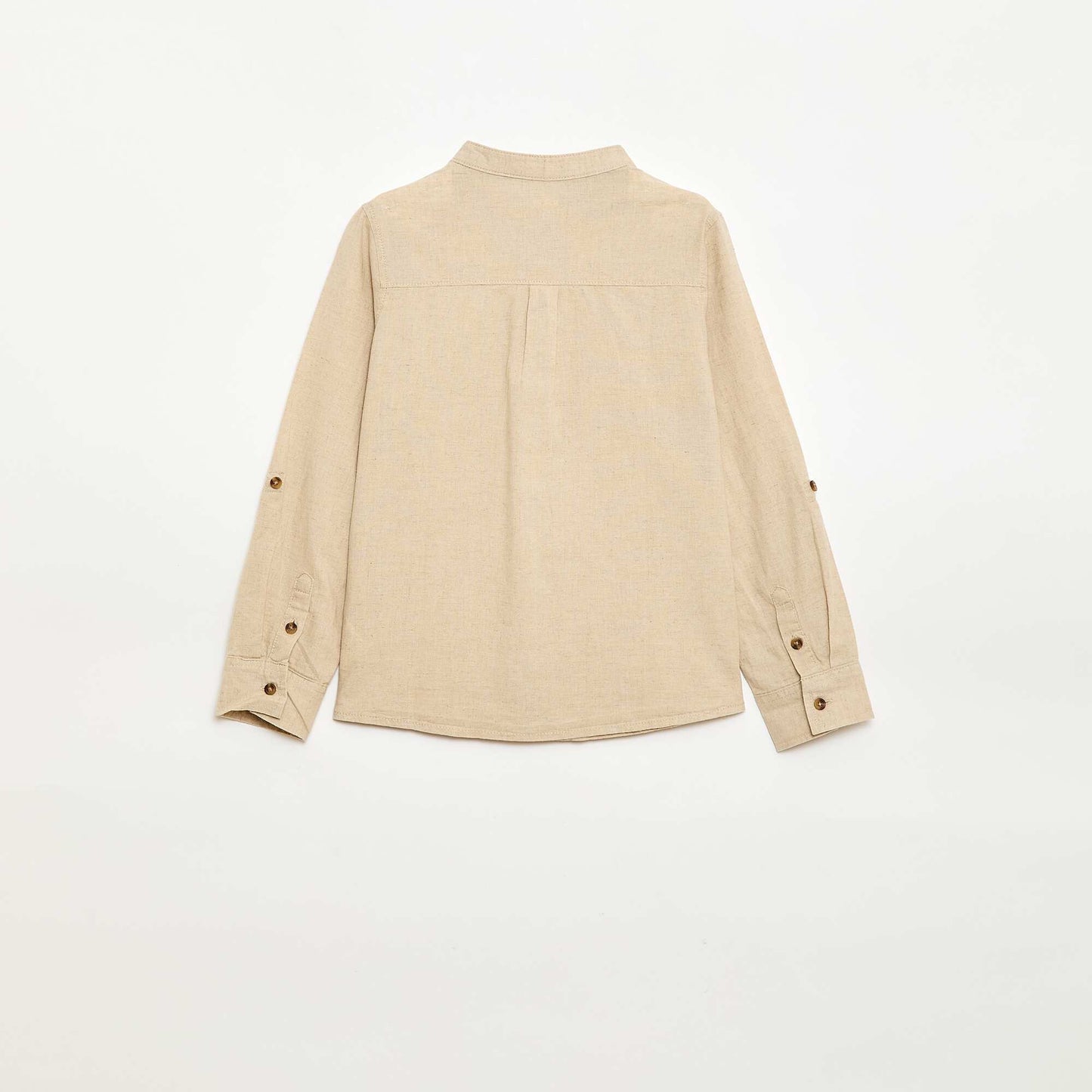 Striped linen blend shirt WHITE