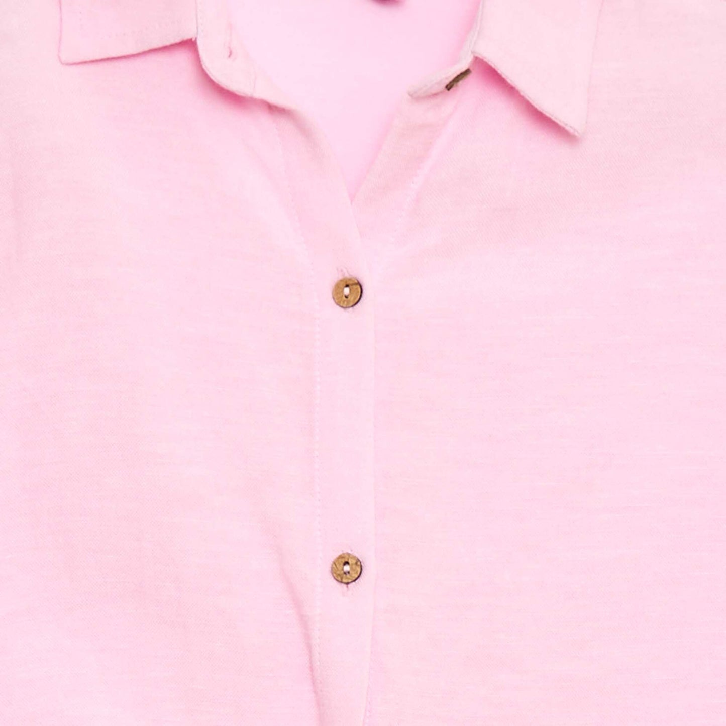 Short-sleeved linen blend shirt PINK