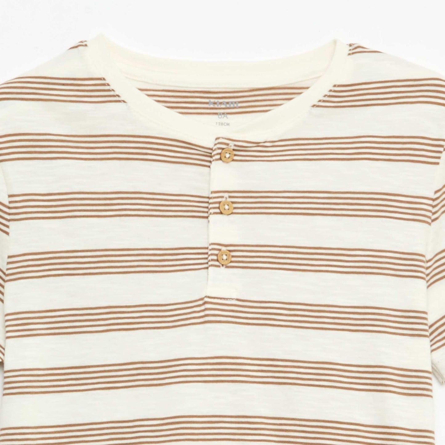 تي شيرت مخطط بياقة تونسية BEIGE
