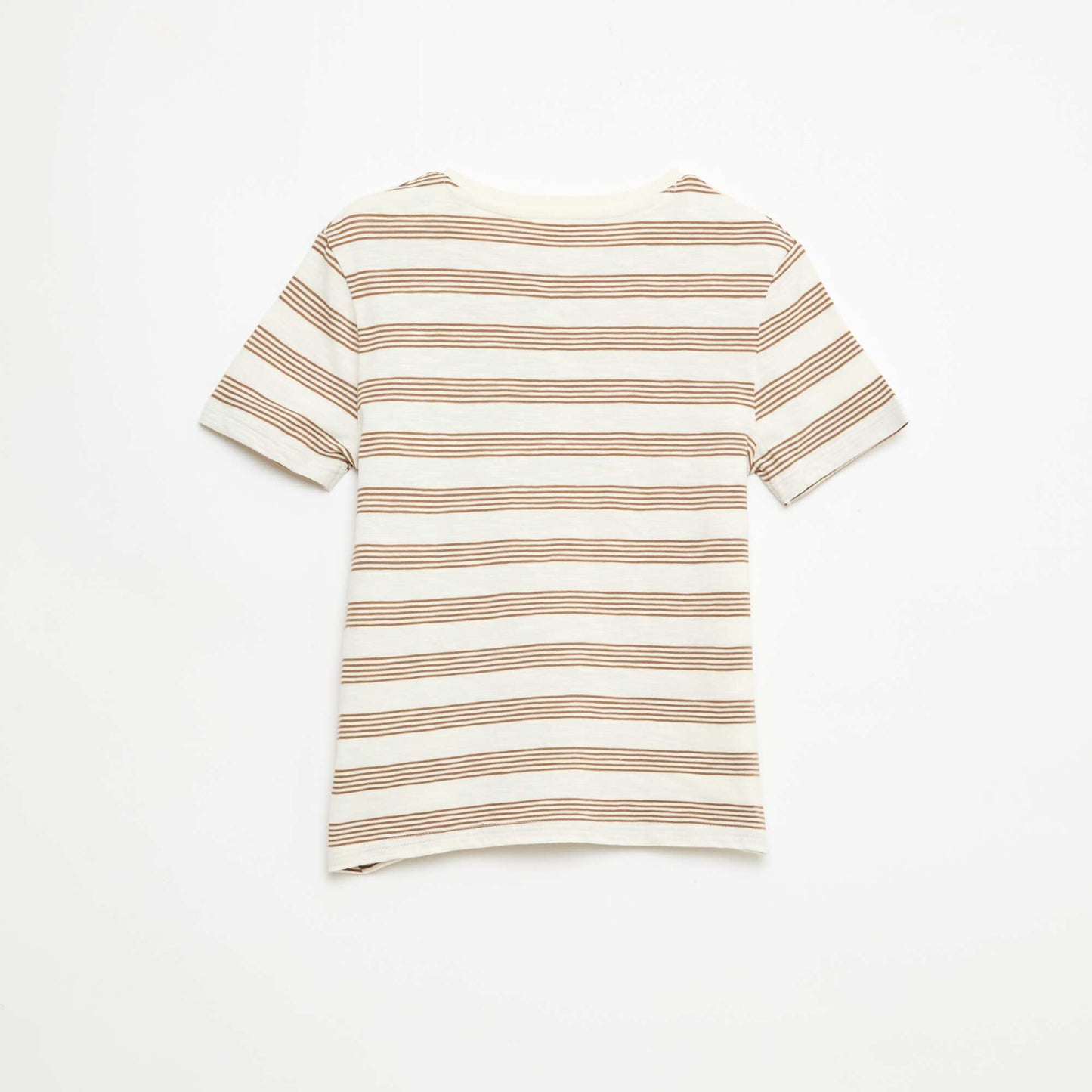 تي شيرت مخطط بياقة تونسية BEIGE