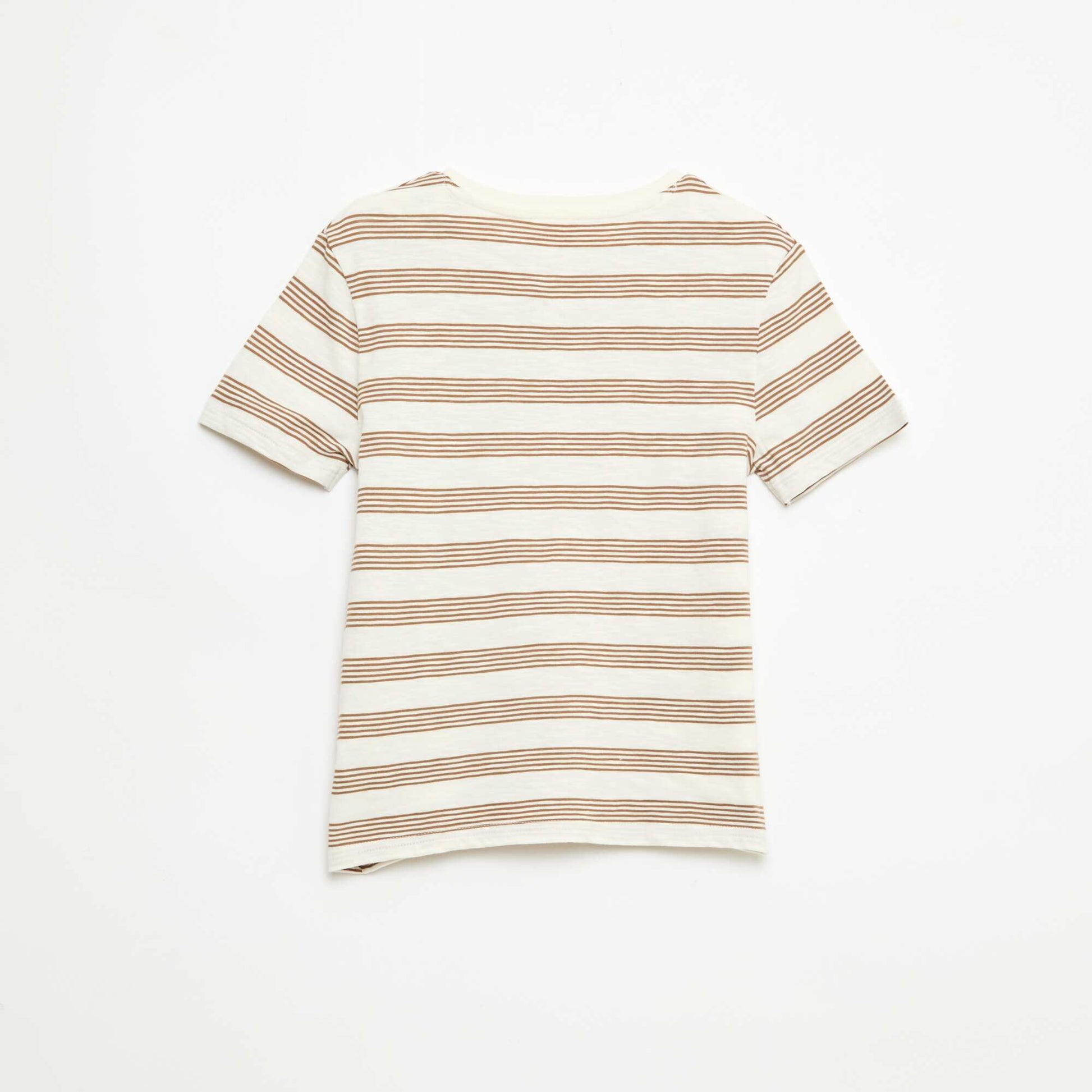 تي شيرت مخطط بياقة تونسية BEIGE