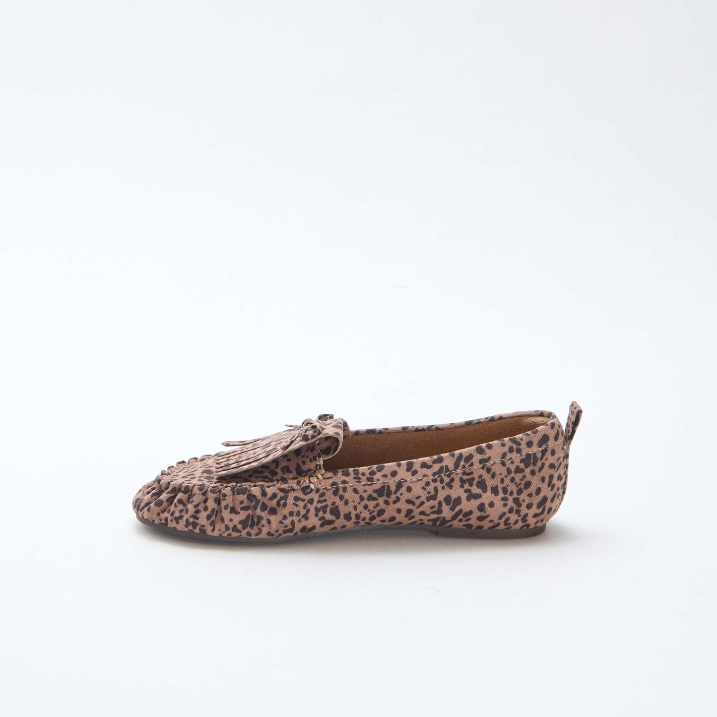 Leopard Print Suedette Moccasins BROWN