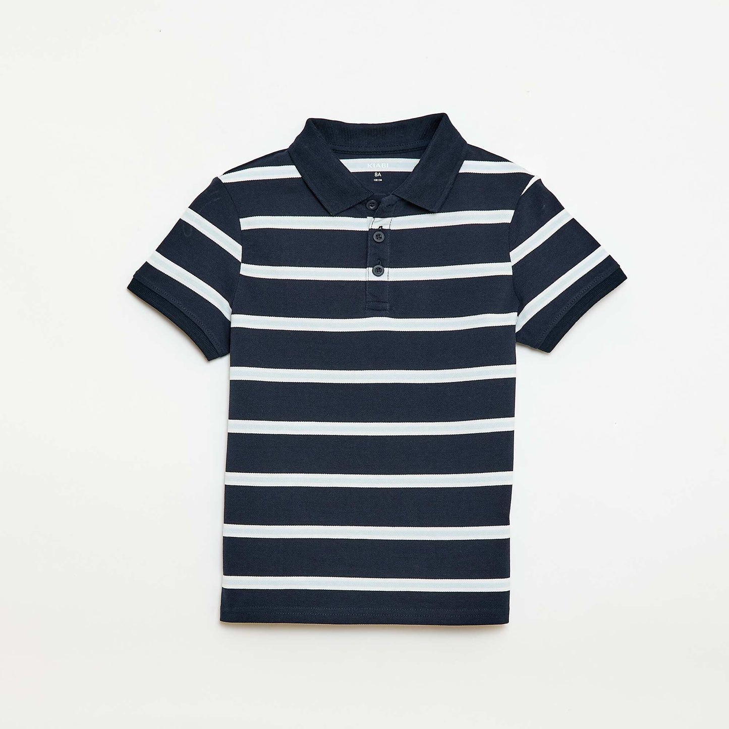 Short-Sleeved Cotton Piqué Polo Shirt BLUE