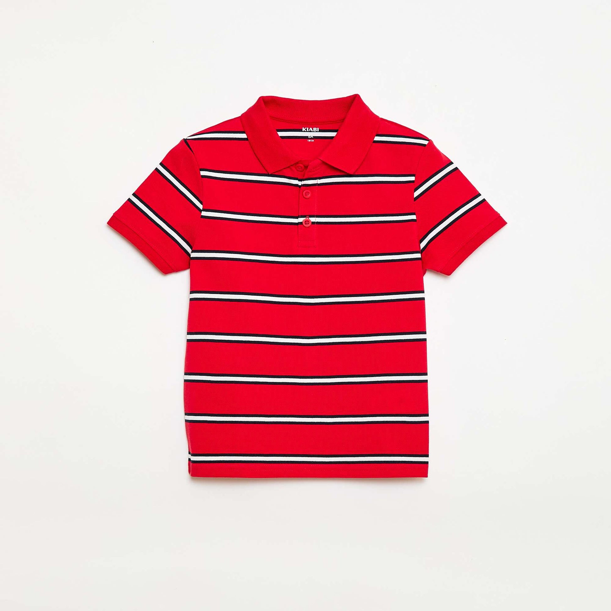 Short-Sleeved Cotton Piqué Polo Shirt RED