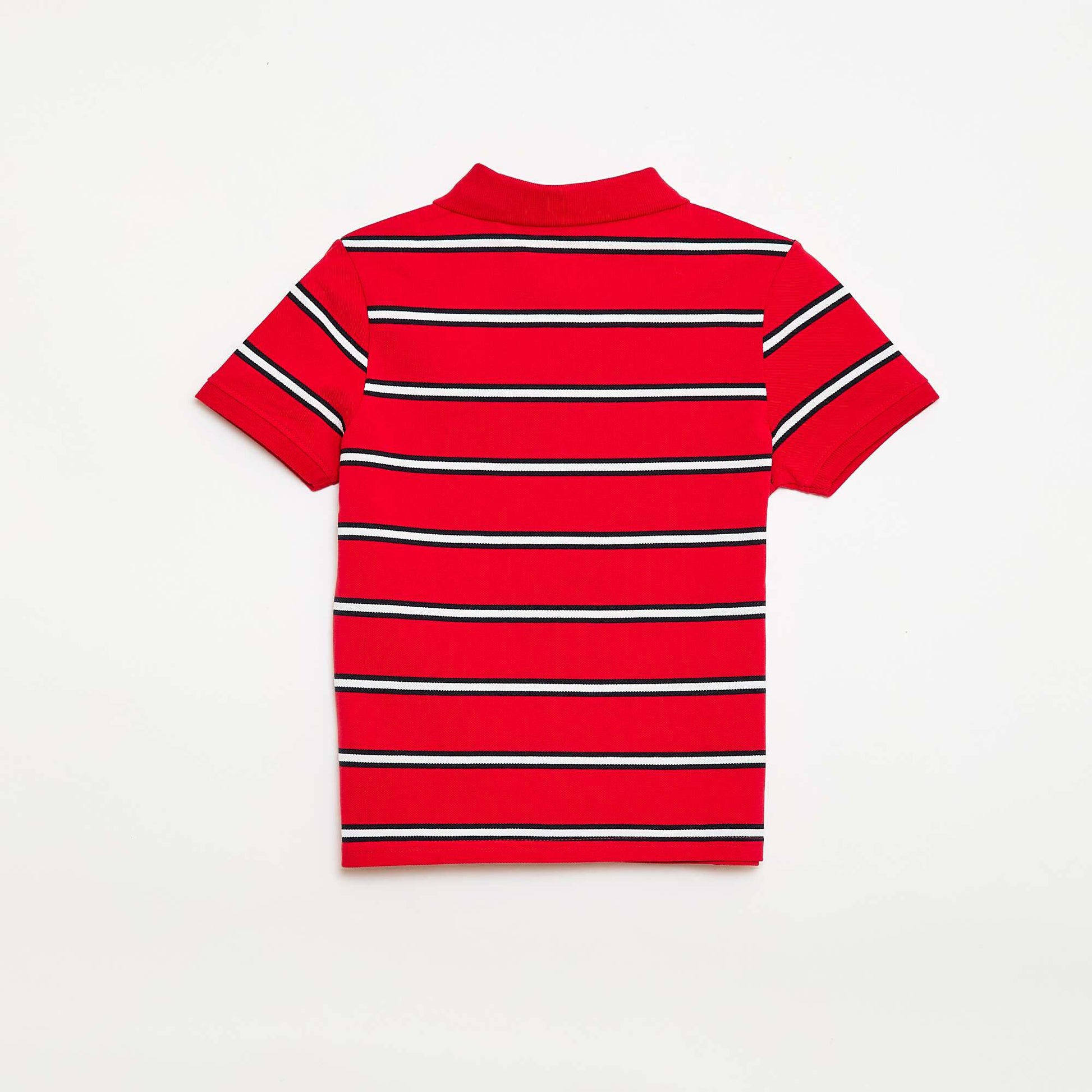 Short-Sleeved Cotton Piqué Polo Shirt RED
