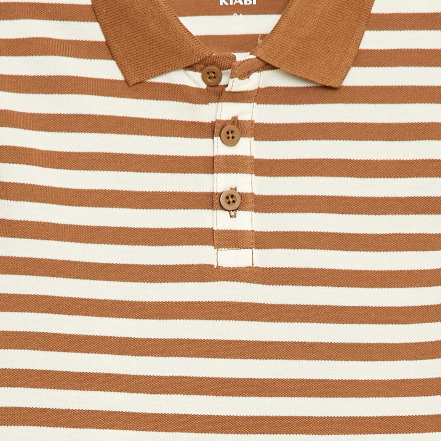 Short-Sleeved Cotton Piqué Polo Shirt BEIGE